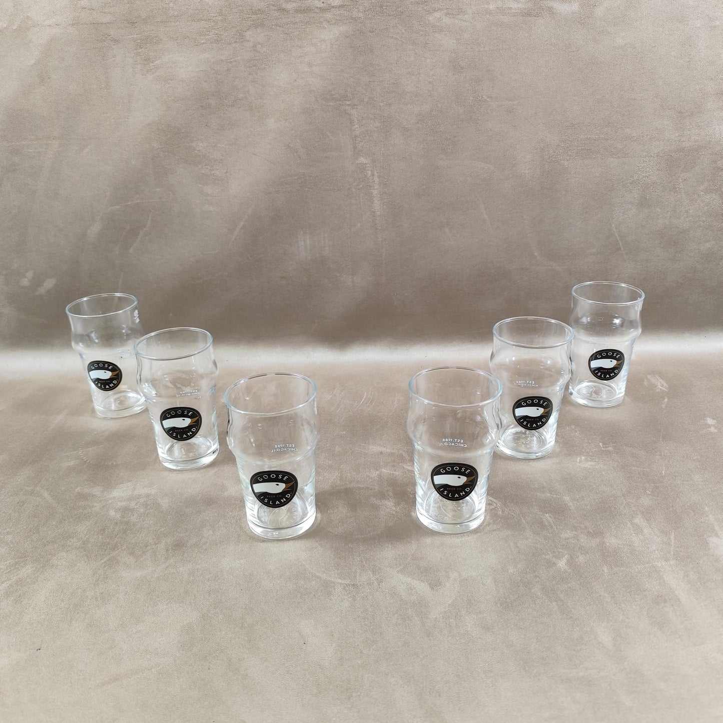 Lot de 6 verres à bière Goose Island en verre Made in France Vintage 1980