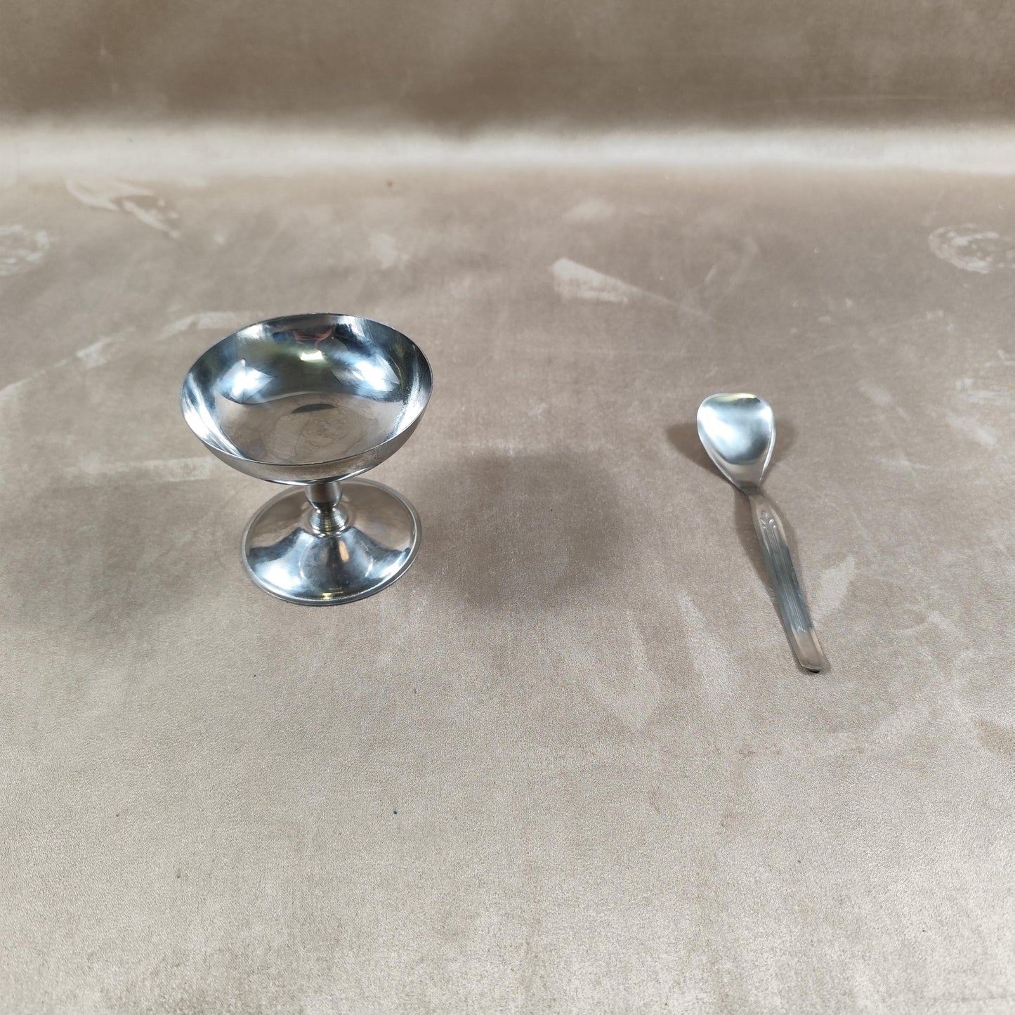 Lot de 6 coupes à glace avec 6 cuillères en inox 18/10 Made in Italy Vintage 1970