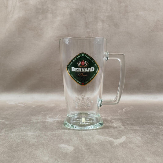 Chope à bière Bernard Pivo République Tchèque en Verre Made in France Vintage 1980