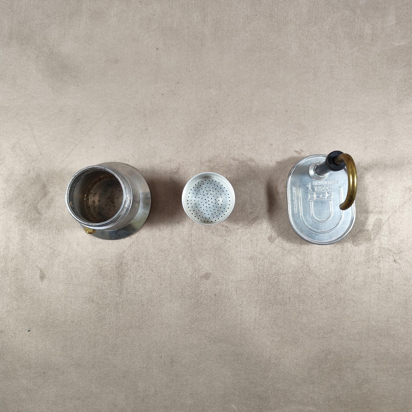 Cafetière Tazza Mini Express pour expresso en acier design par L.Bialetti Made in Italy Vintage 1970