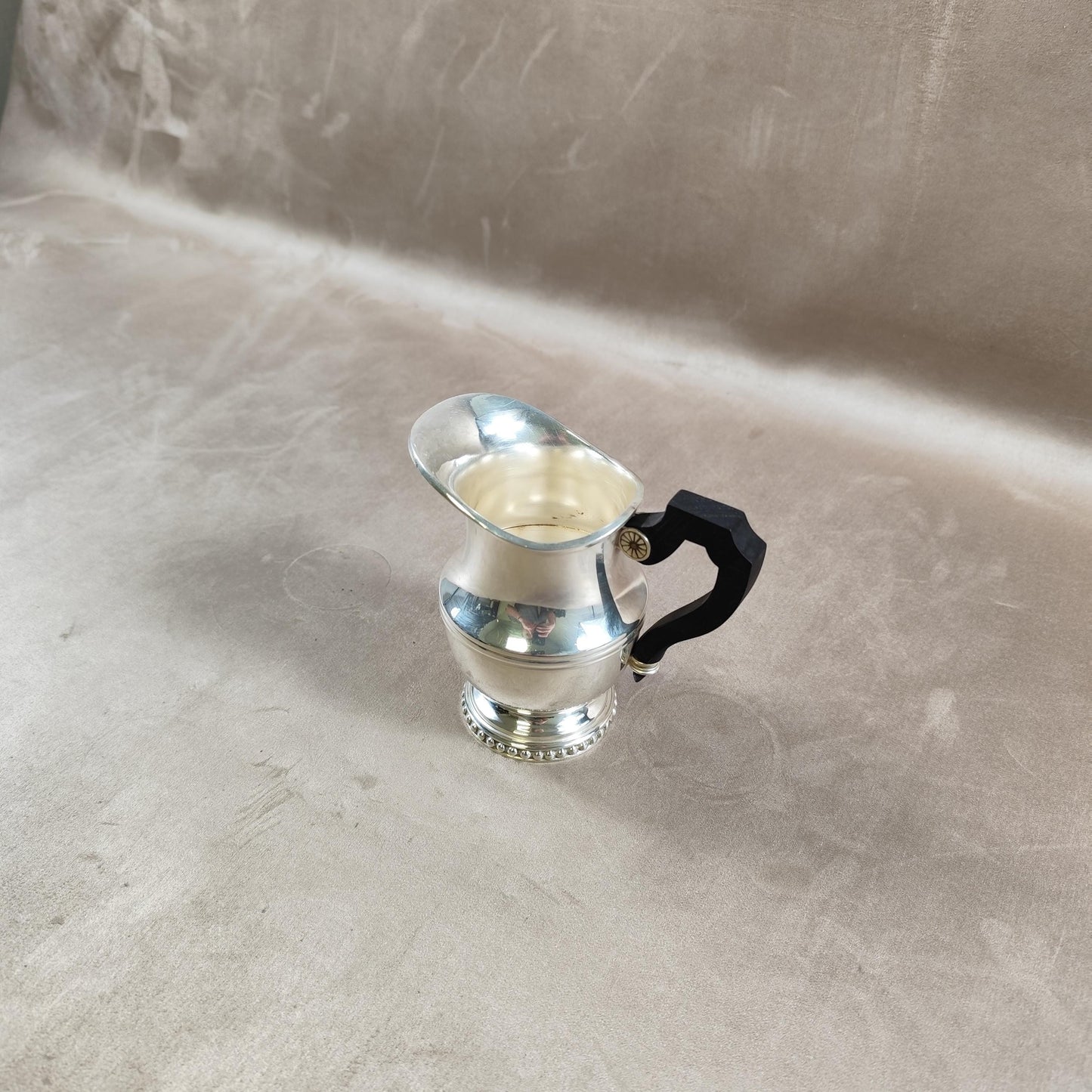 Pichet pot à lait en métal argenté Ercuis Made in France Vintage 1960