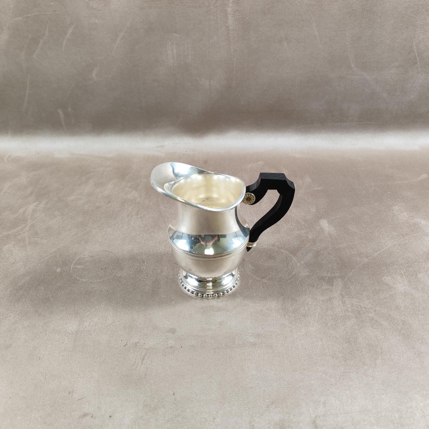 Pichet pot à lait en métal argenté Ercuis Made in France Vintage 1960