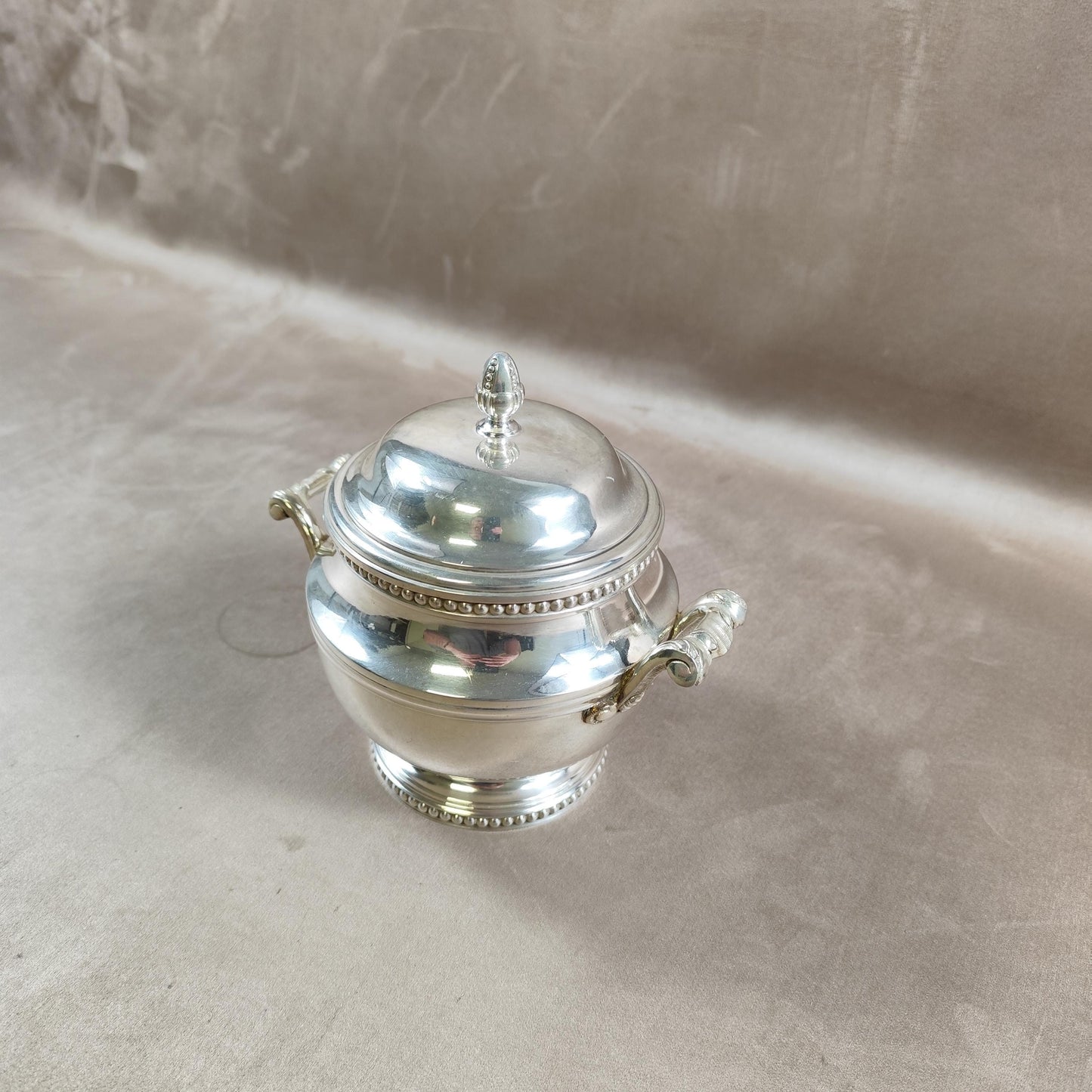 Sucrier Ercuis en métal argenté avec poinçon d'orfèvre Made in France Vintage 1960