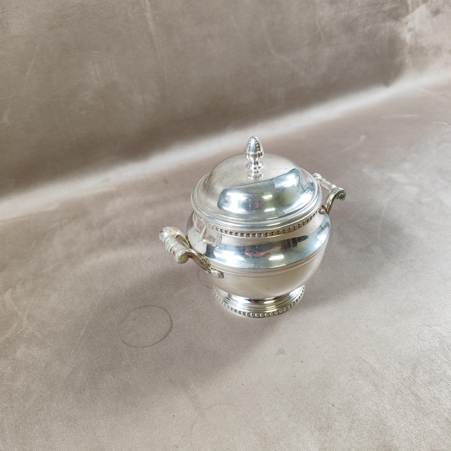 Sucrier Ercuis en métal argenté avec poinçon d'orfèvre Made in France Vintage 1960