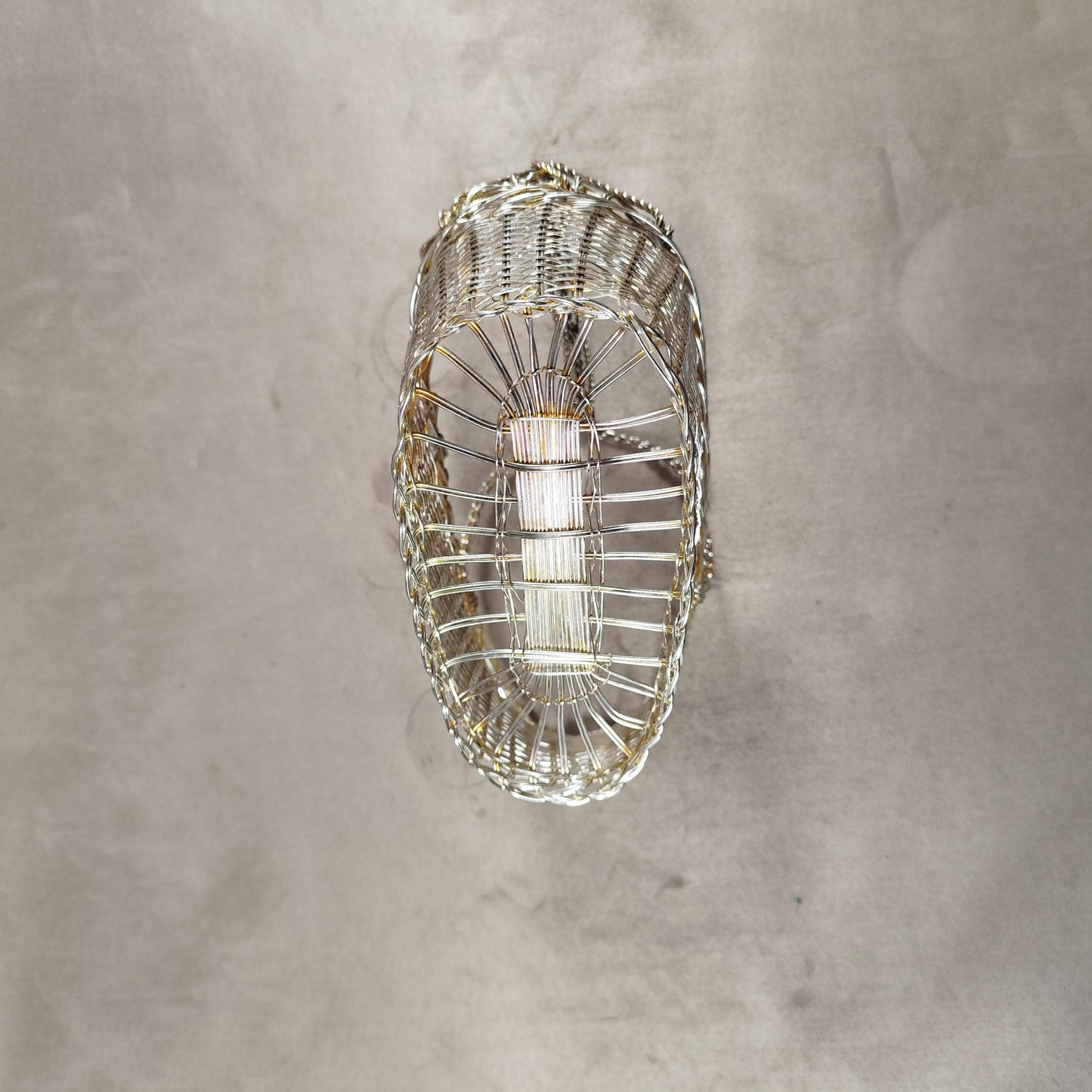 Panier Porte Bouteille en Métal Argenté Made in France Vintage 1900