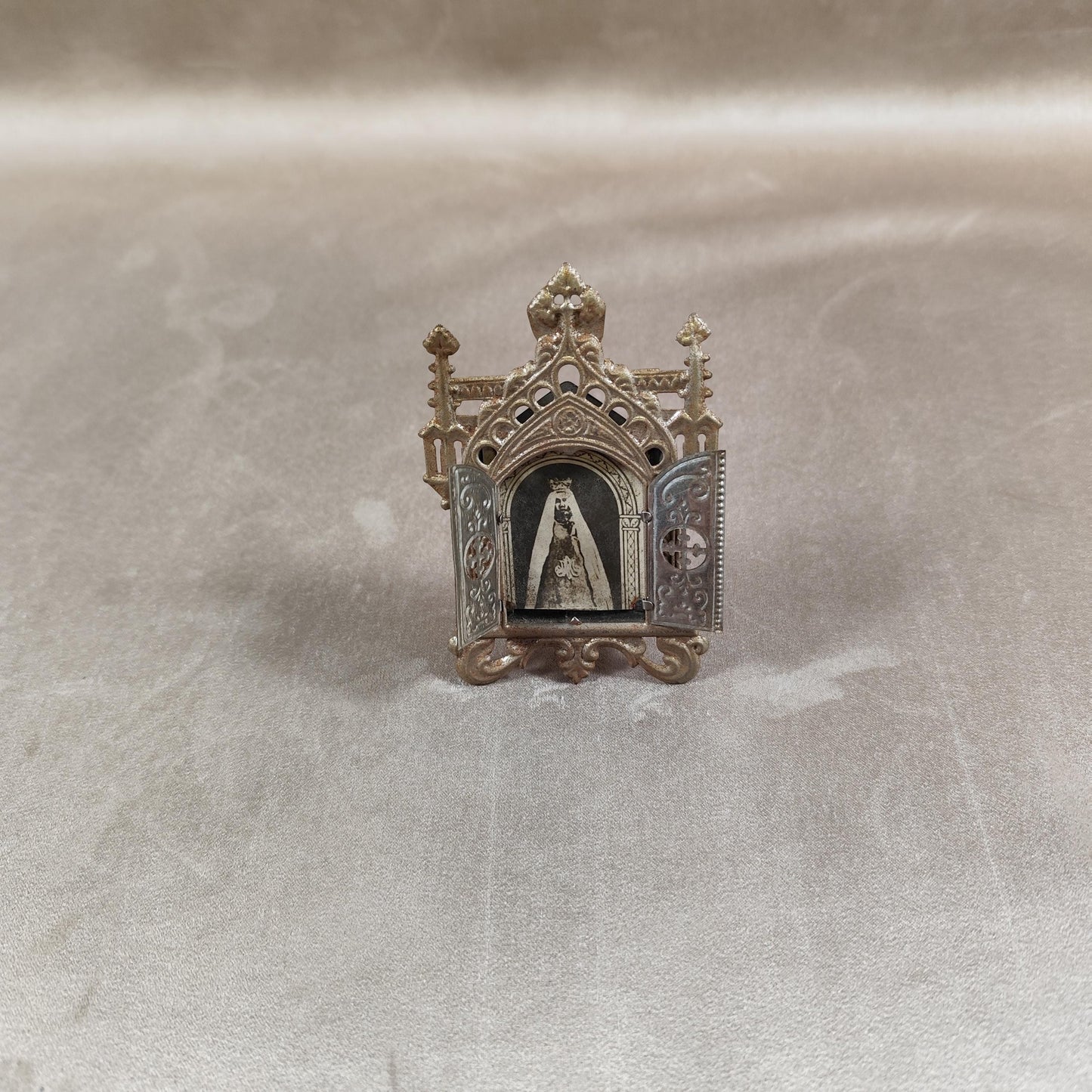 Cadre photo icone orthodoxe en métal Made in France Vintage 1900