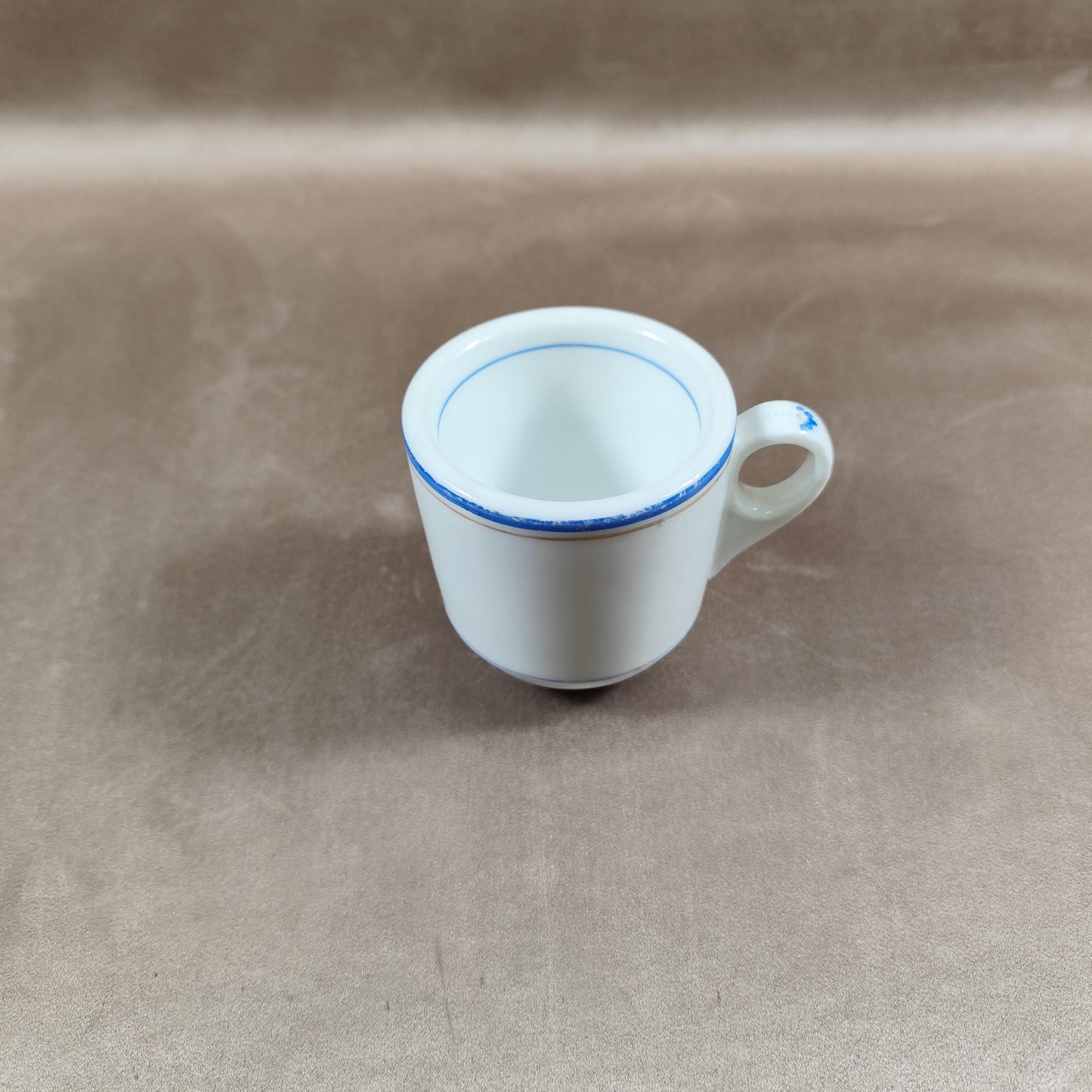 Tasse Brûlot ancienne en faïence blanche Made in France Vintage 1920