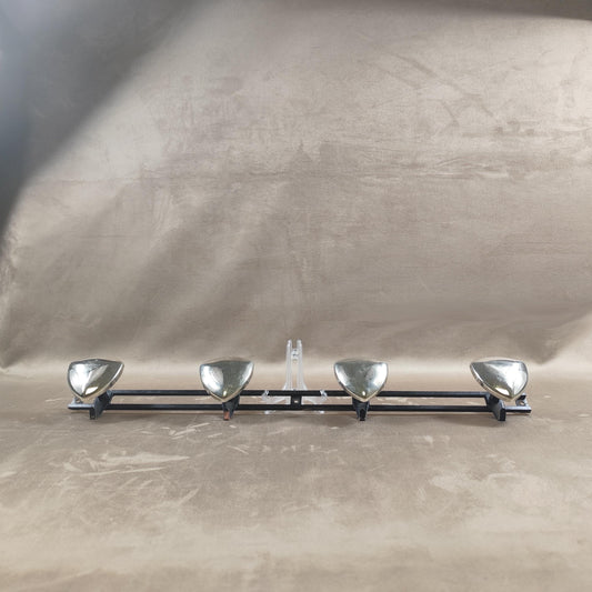 Porte manteau mural en métal 4 accroches Made in France Vintage 1970