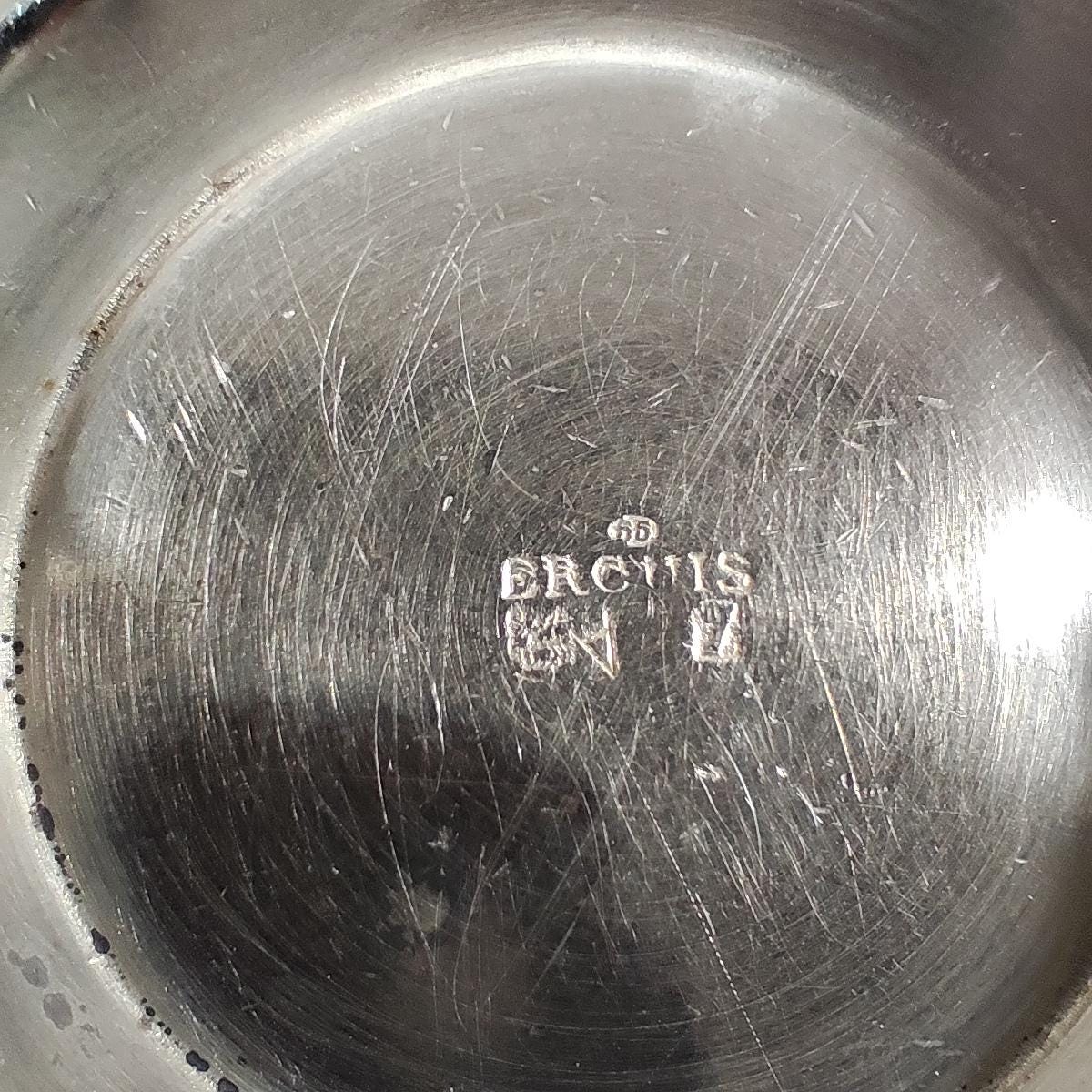 Timbale de baptême en métal argenté Ercuis Made in France Vintage 1950