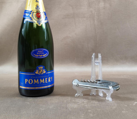 Décapsuleur, Tire-bouchon Champagne Pommery en métal Made in France Vintage 1970