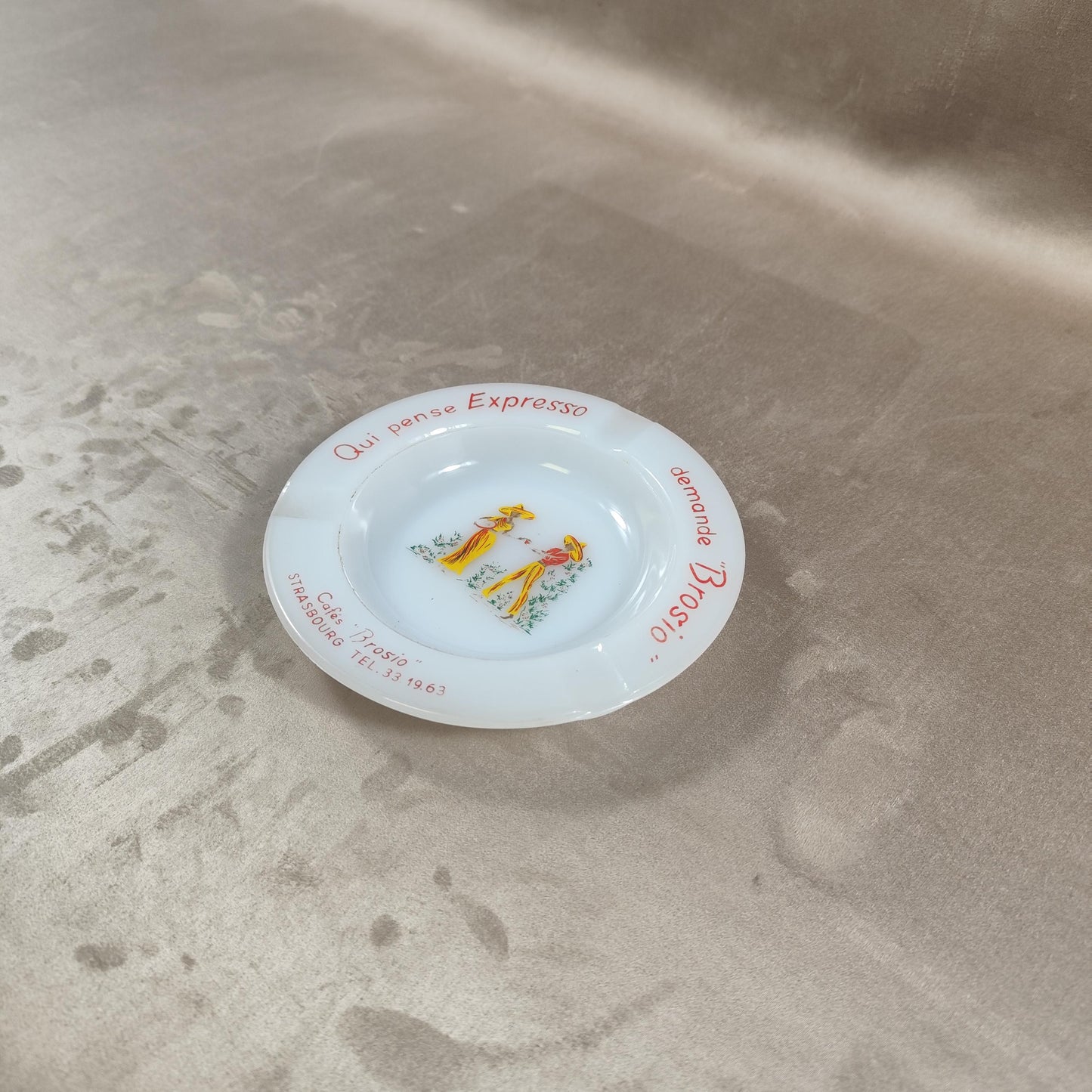 Cendrier Publicitaire Café Brosio en verre Made in France Vintage 1970