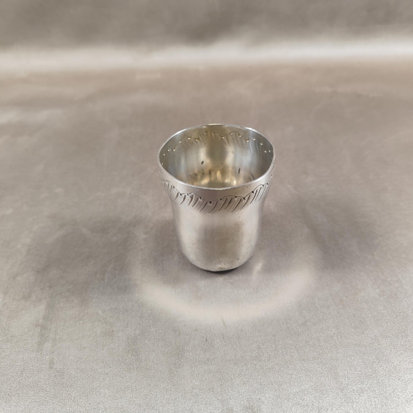 Timbale de baptême en métal argenté Poinçon d'orfèvre Boulenger Made in France Vintage 1950