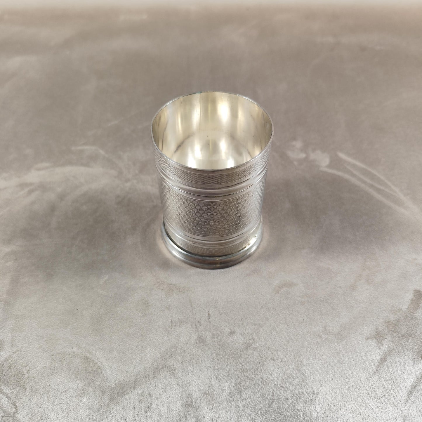 Timbale de baptême en métal argenté Poinçon d'orfèvre Léon Paris Made in France Vintage 1950