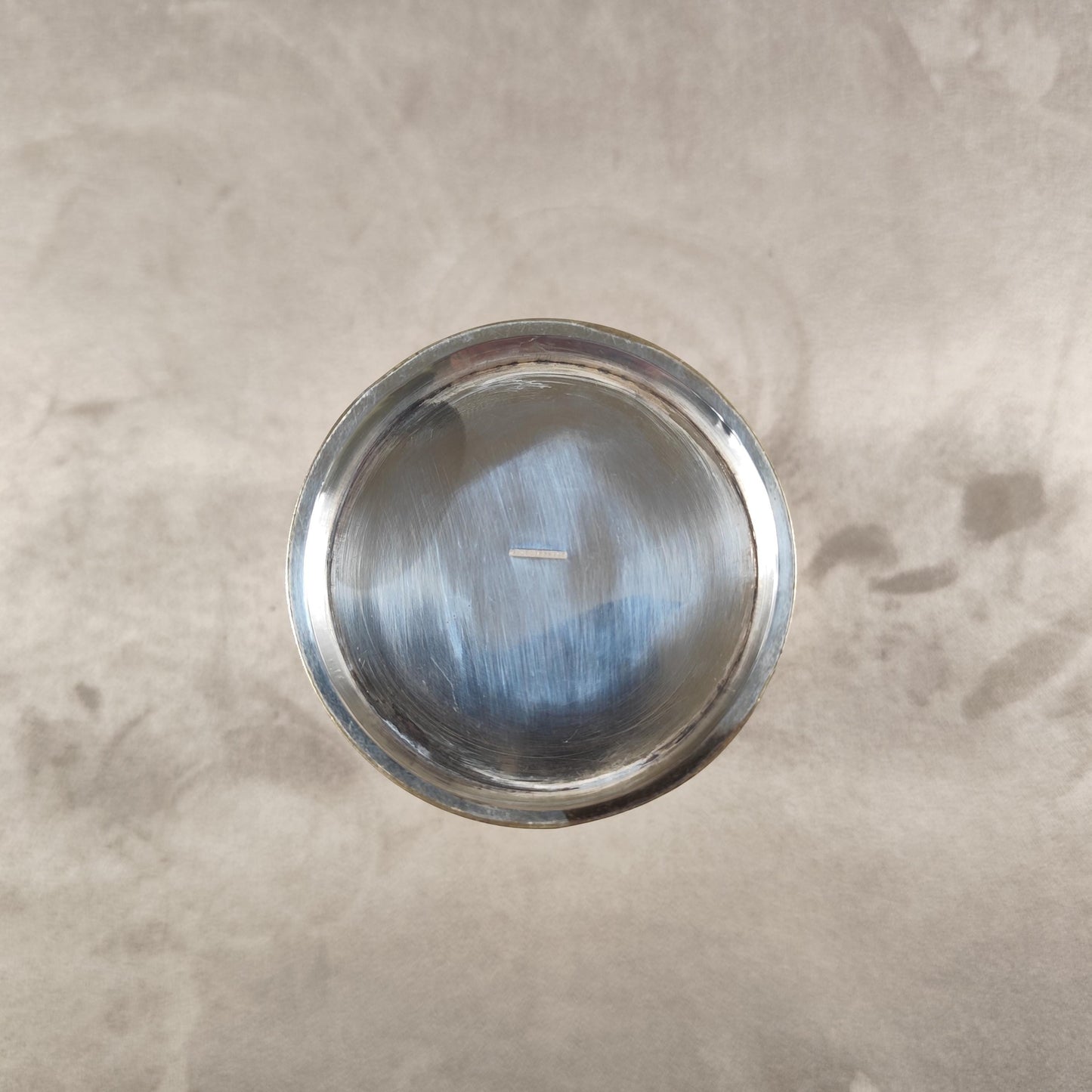 Timbale de baptême en métal argenté Poinçon d'orfèvre Léon Paris Made in France Vintage 1950