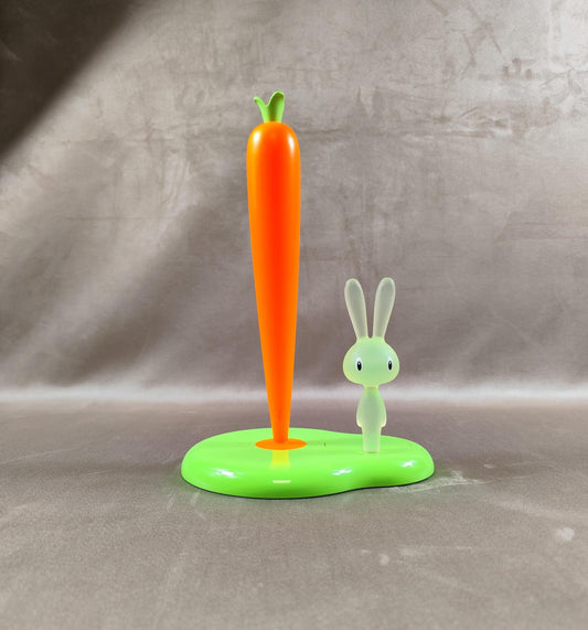 Distributeur d'essuie tout "Bunny & Carrot" design Alessi par Stefano Giovannoni Made in France Vintage 2002