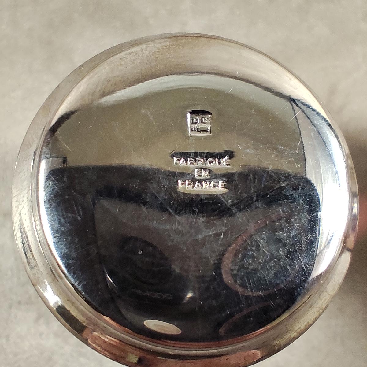 Ecrin coquetier timbale et cuillère Daniel Crégut en métal argenté Poinçon d'orfèvre Made in France Vintage 1900