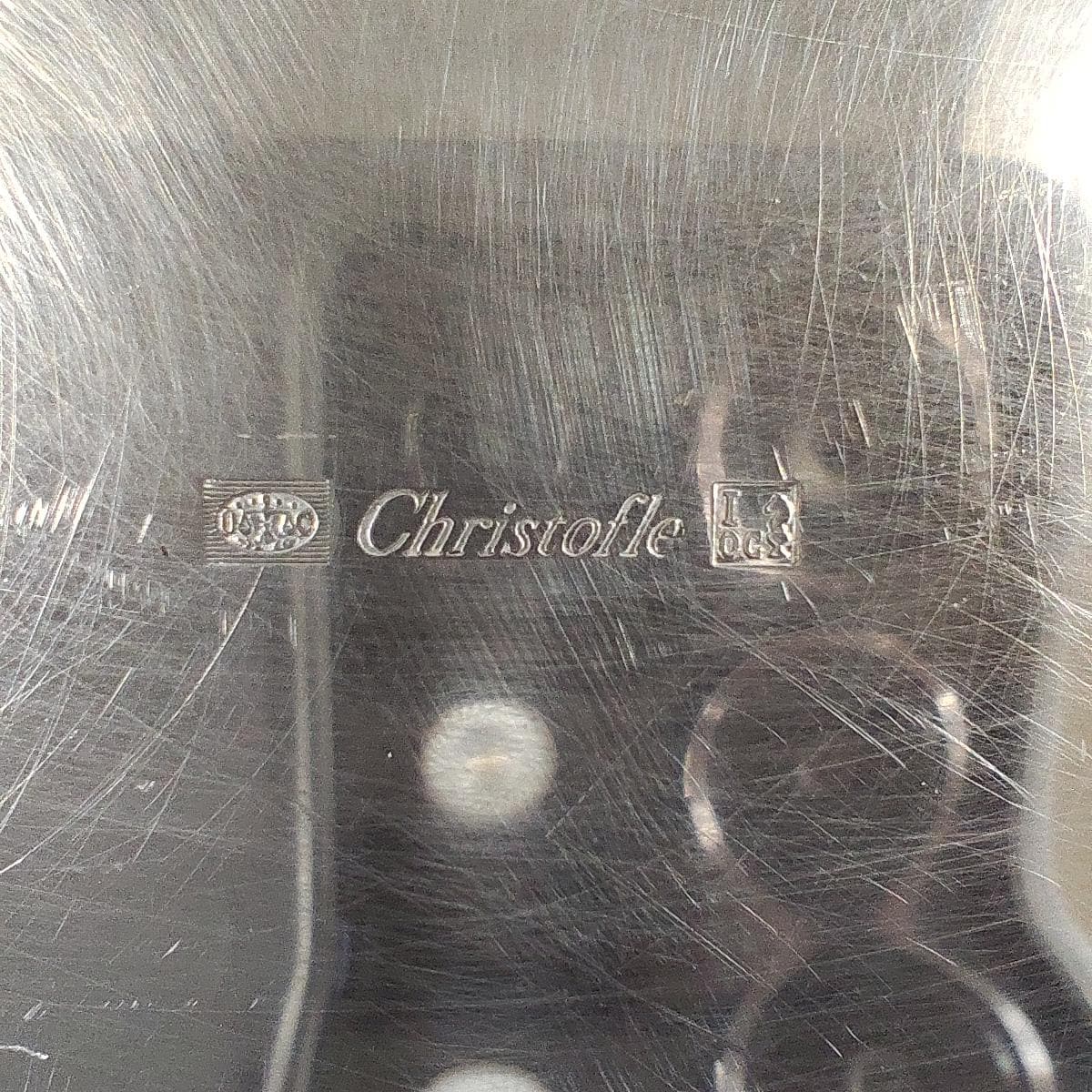 Plat Christofle en métal argenté ligne Malmaison avec poinçon d'orfèvre Made in France Vintage 1900