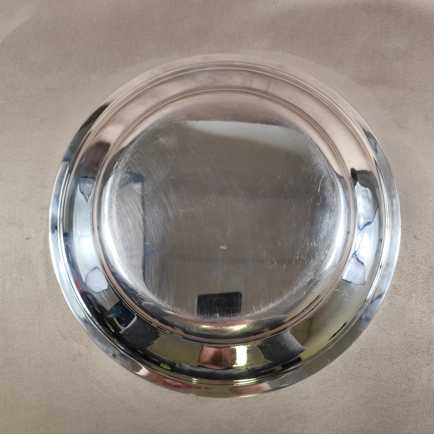 Plat Christofle en métal argenté ligne Malmaison avec poinçon d'orfèvre Made in France Vintage 1900