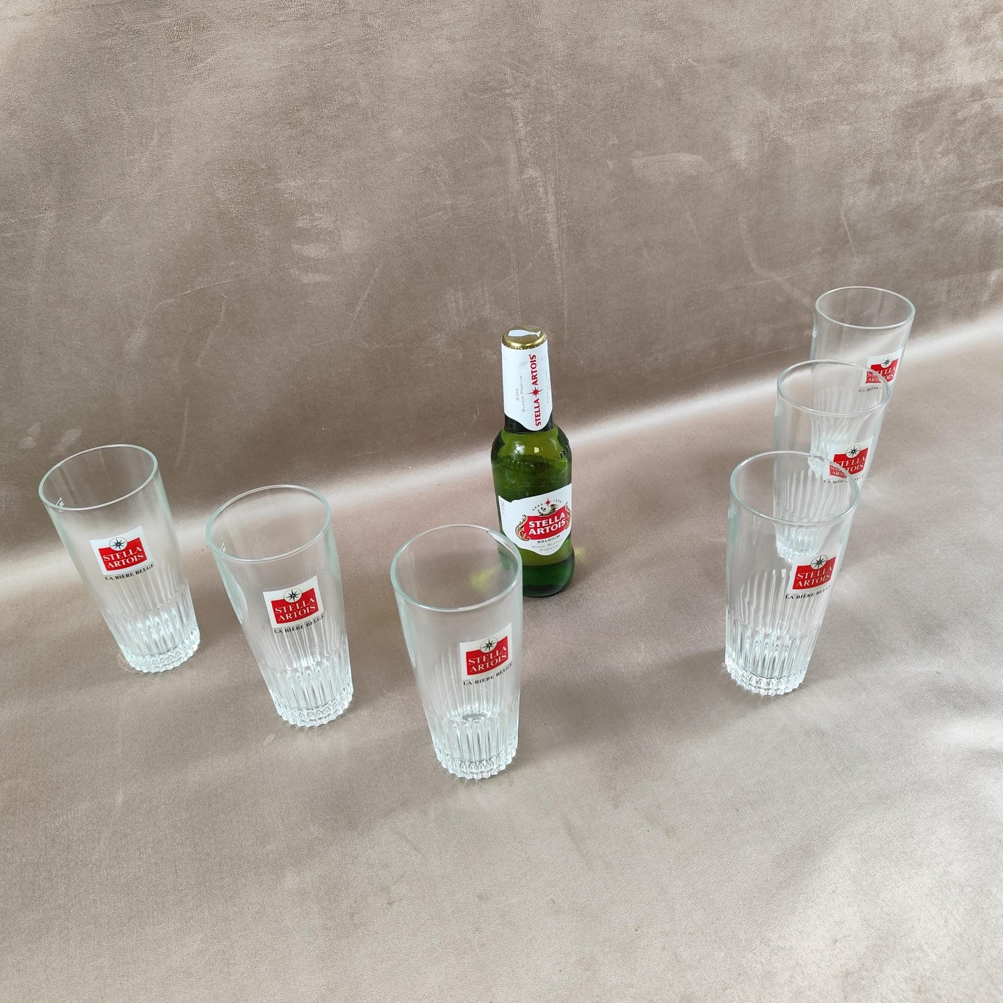Lot de 6 verres à bière Stella Artois en verre Made in France Vintage 1980