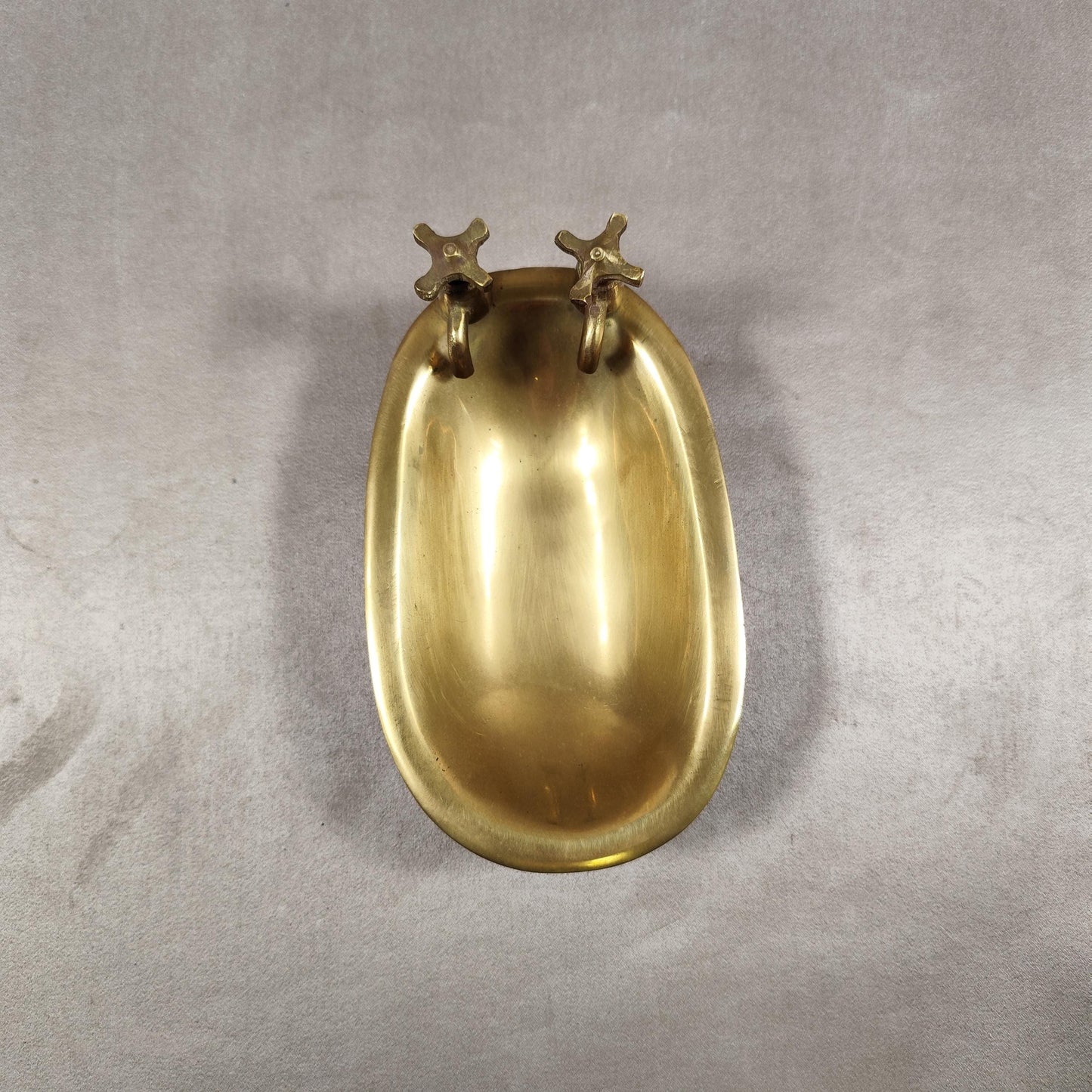 Porte savon en laiton massif en forme de baignoire Made in France 1980