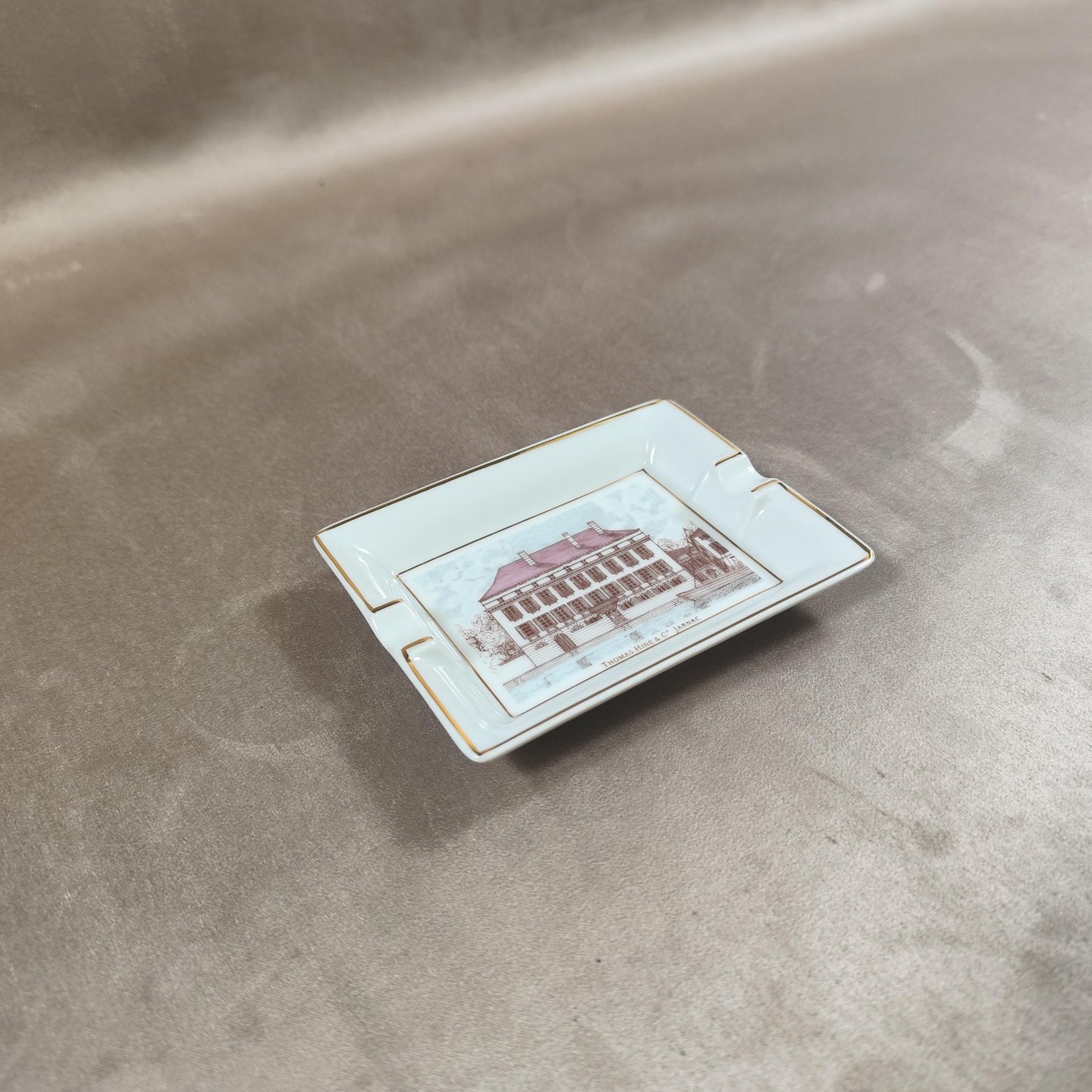 Cendrier Publicitaire Cognac Thomas Hine & Cie Jarnac par Artoria Limoges Made in France Vintage 1970