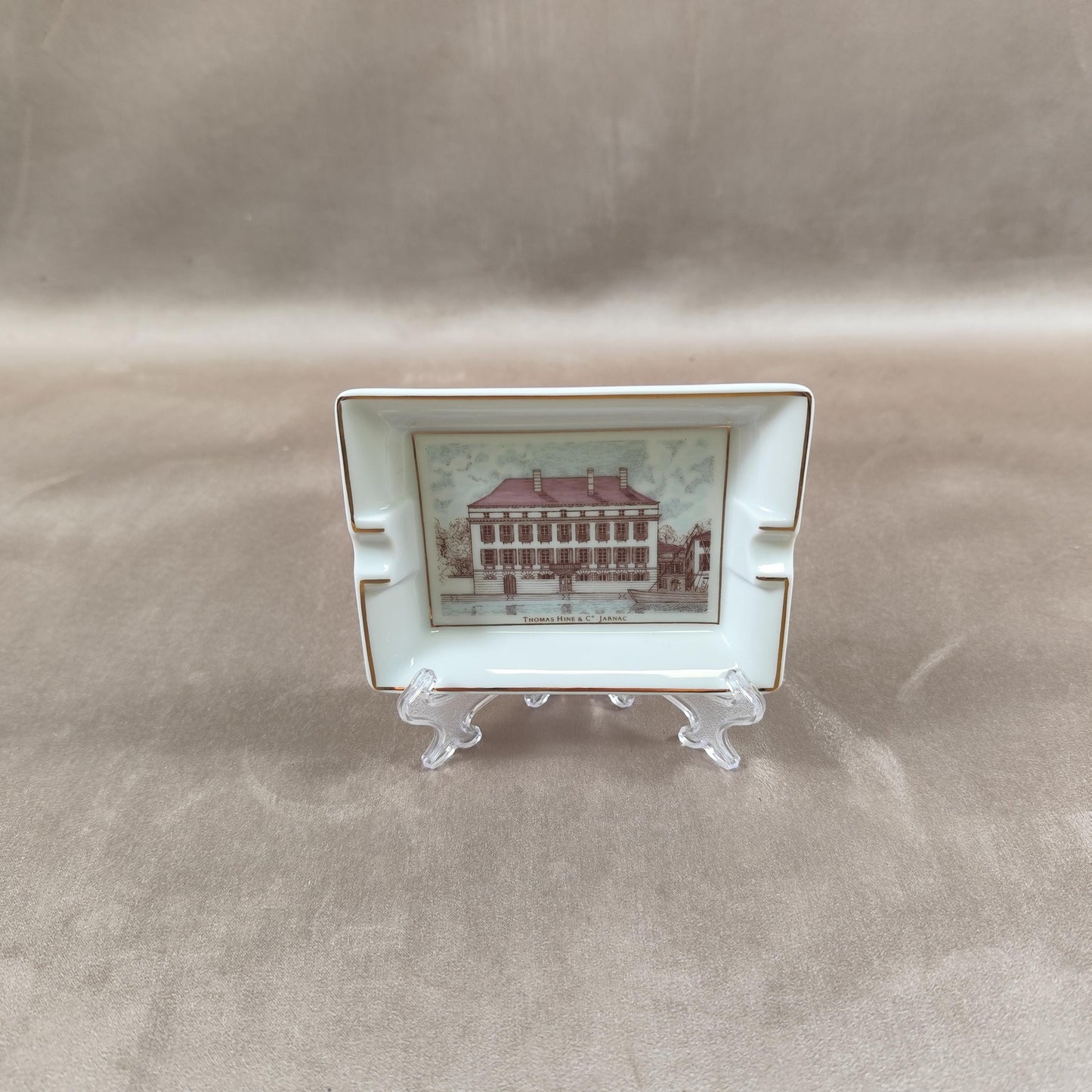 Cendrier Publicitaire Cognac Thomas Hine & Cie Jarnac par Artoria Limoges Made in France Vintage 1970