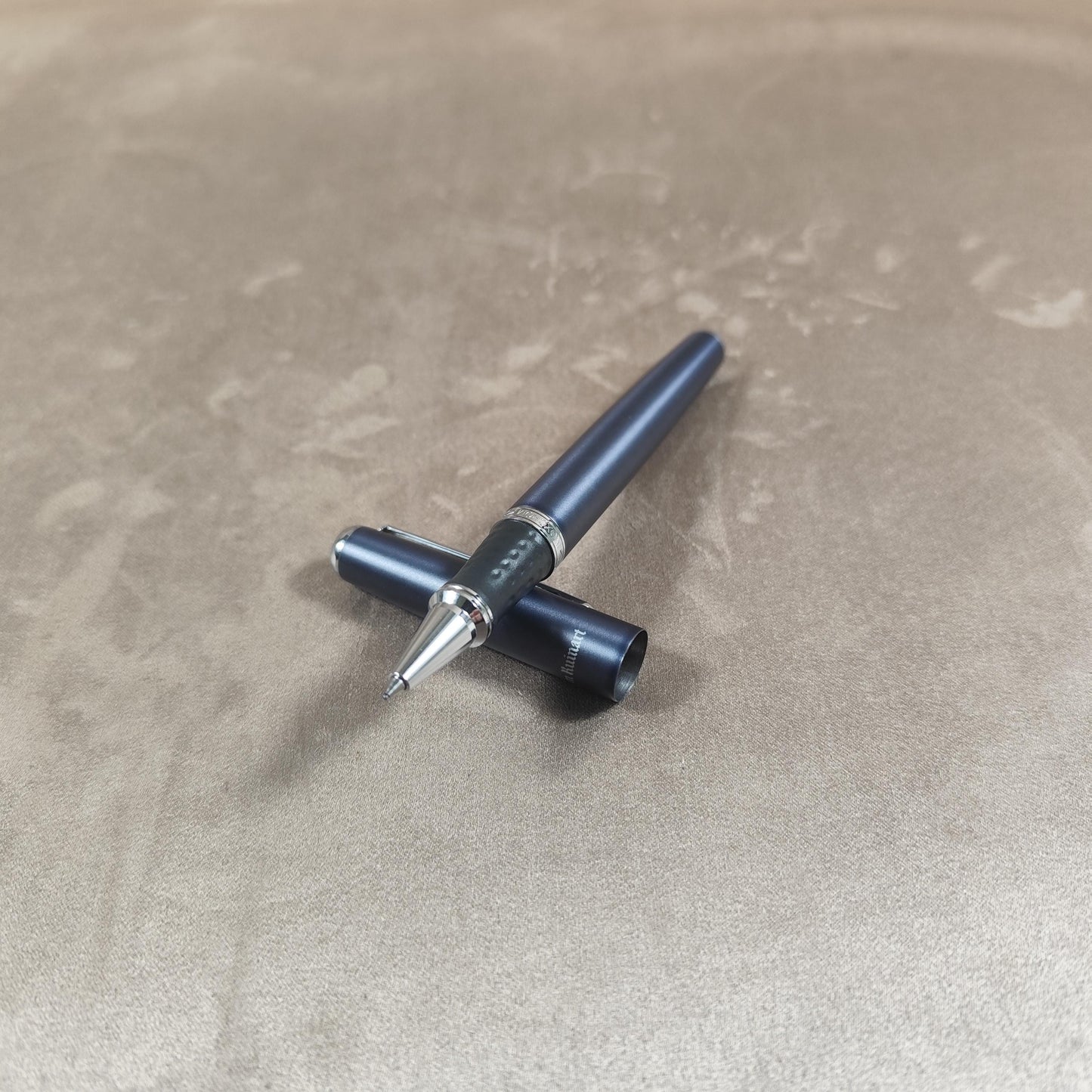 RARE Stylo roller Dom Ruinart gris métal Made in France Vintage 1980