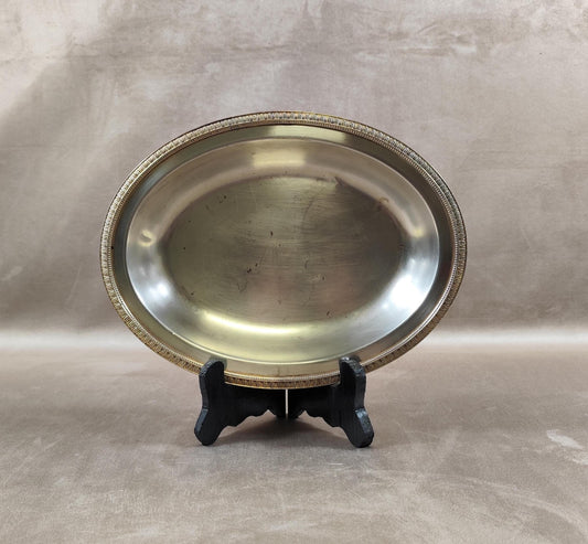 Plat ovale Christofle en métal argenté ligne Malmaison avec poinçon d'orfèvre Made in France Vintage 1900