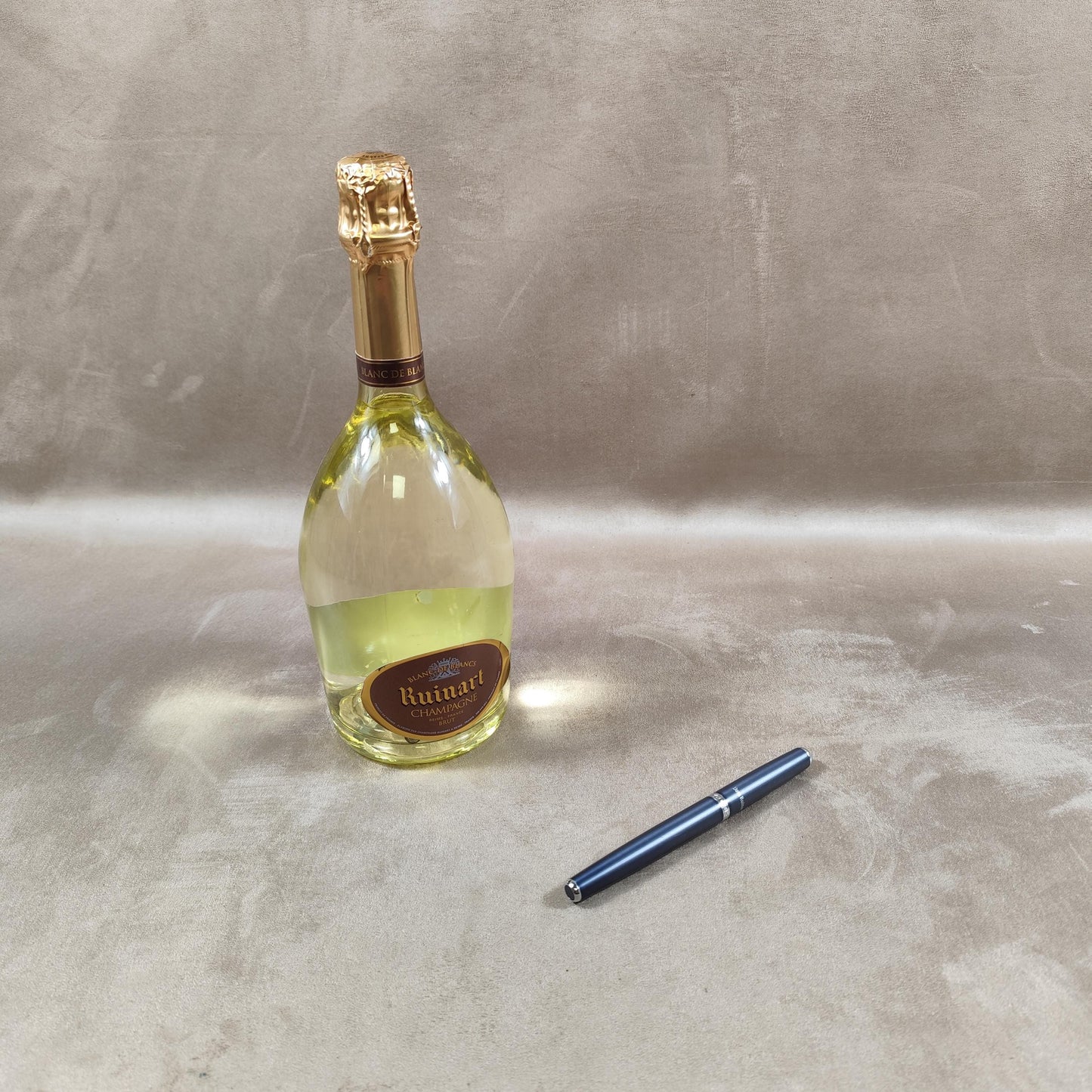 RARE Stylo roller Dom Ruinart gris métal Made in France Vintage 1980