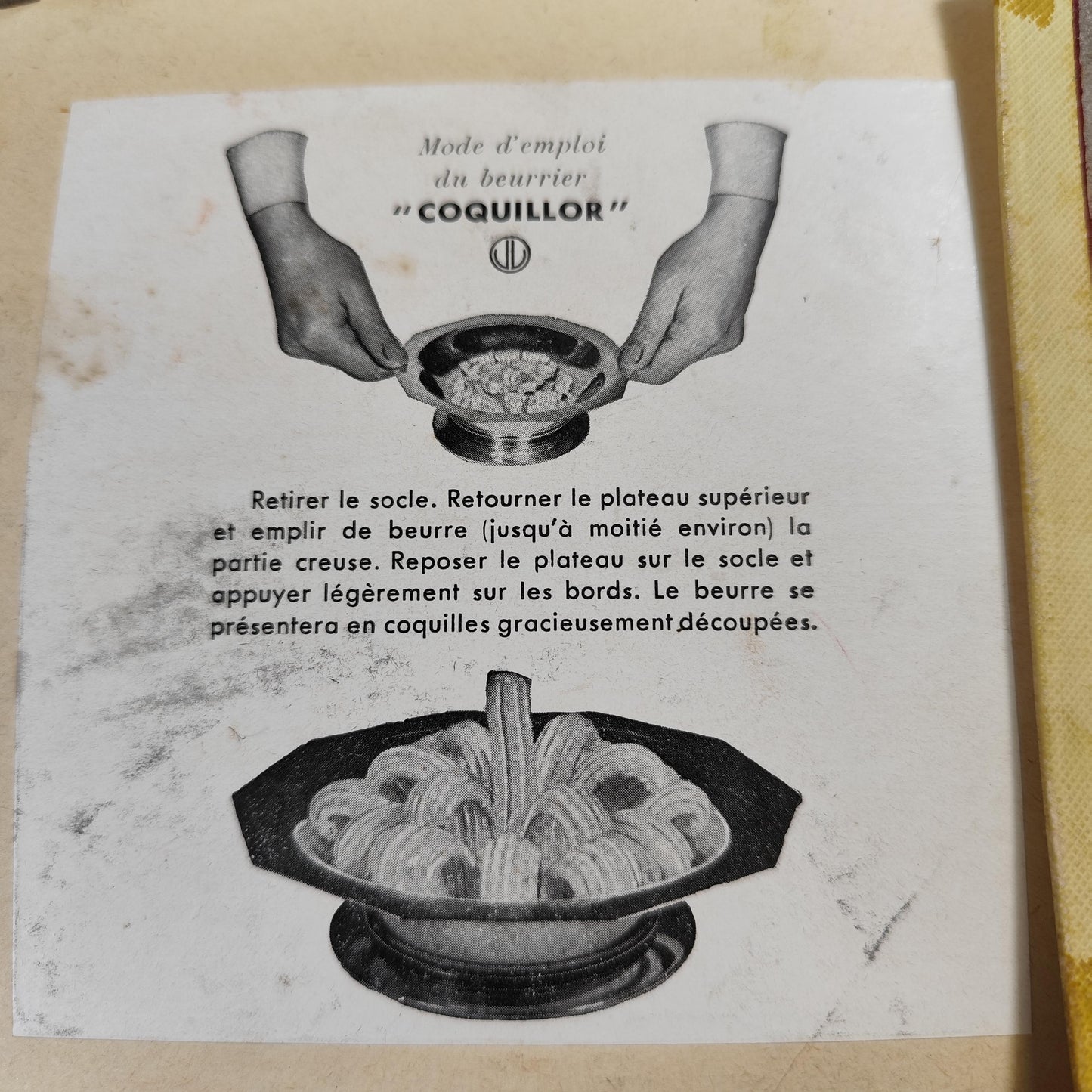 VERY RARE Moule à beurre glacé Coquillor en métal argenté Made in France Vintage 1950