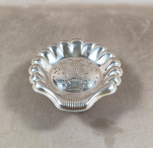 VERY RARE Moule à beurre glacé Coquillor en métal argenté Made in France Vintage 1950