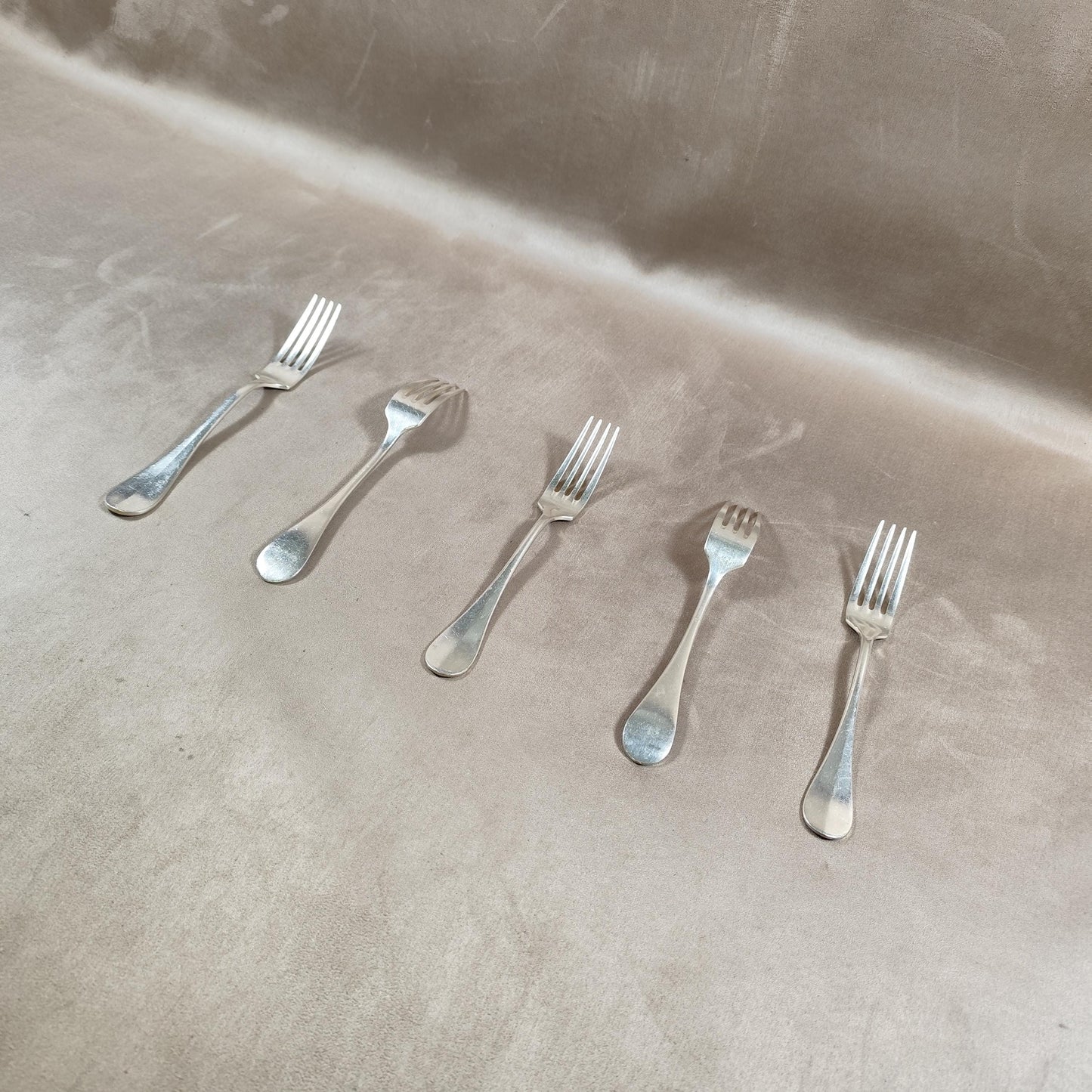 Lot de 5 Fourchette Christofle en métal argenté modèle uniplat  Made in France Vintage 1980