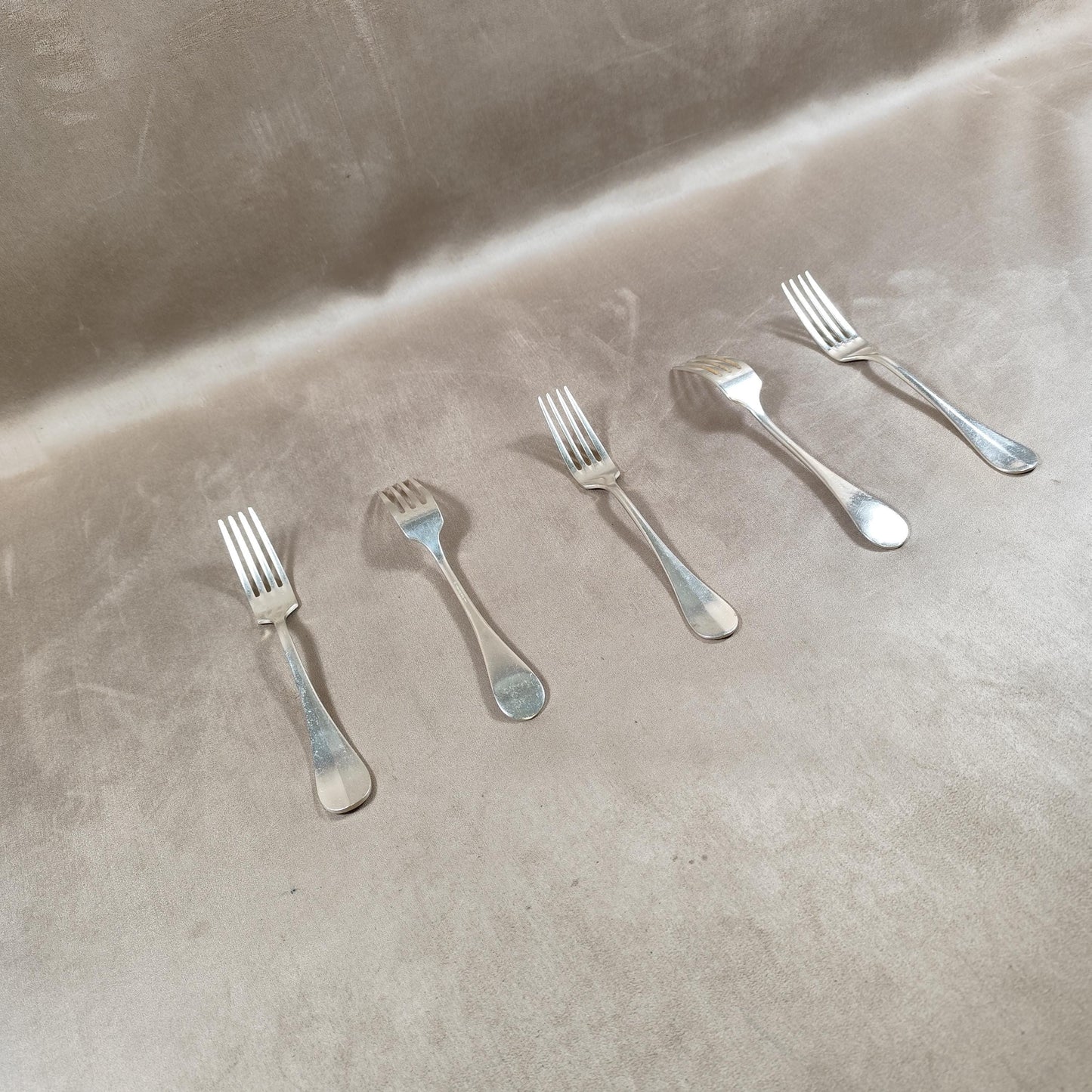 Lot de 5 Fourchette Christofle en métal argenté modèle uniplat  Made in France Vintage 1980