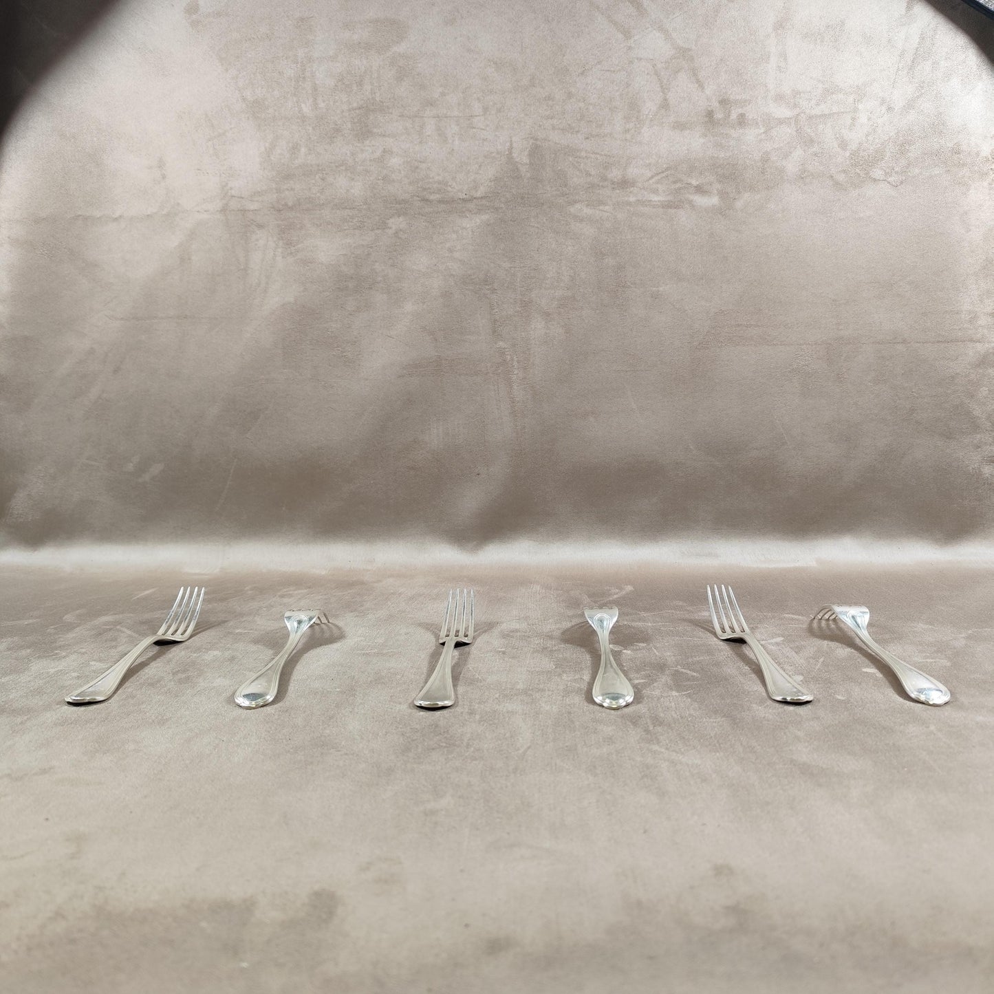 Lot de 6 Fourchette Christofle en métal argenté modèle uniplat Made in France Vintage 1980