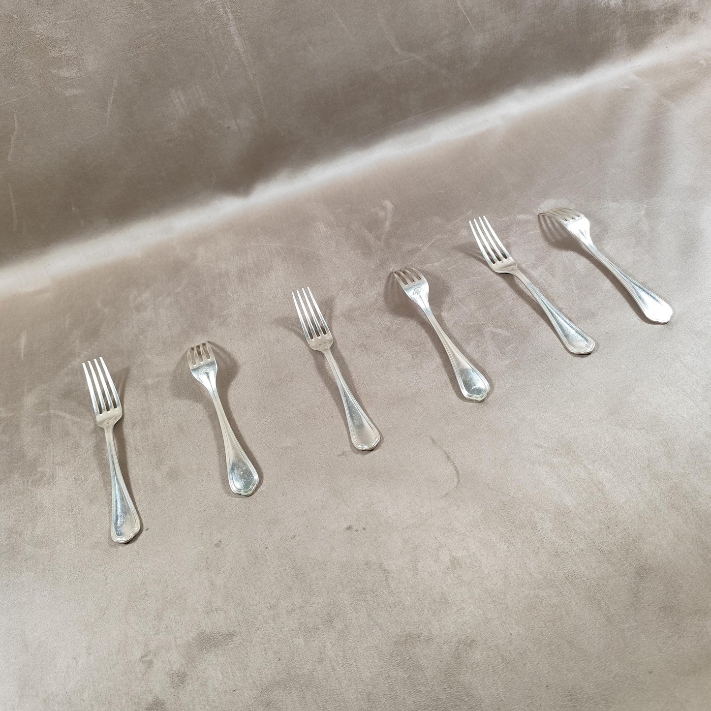 Lot de 6 Fourchette Christofle en métal argenté modèle uniplat Made in France Vintage 1980