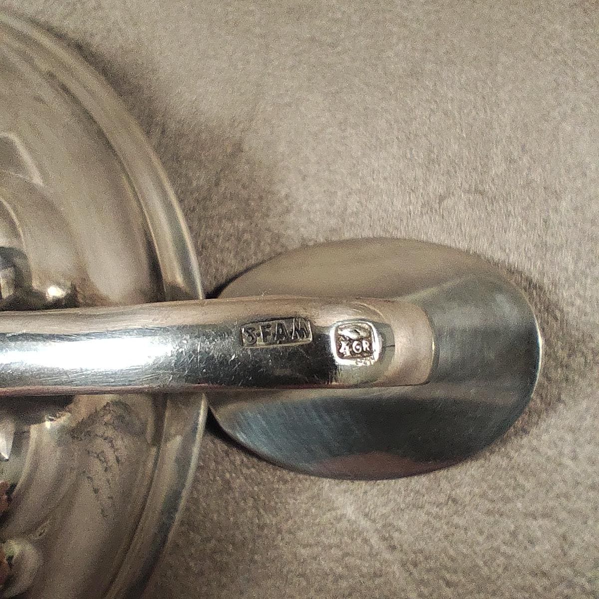 Tastevin en métal argenté avec Poinçon d'Orfèvre Made in France Vintage 1950