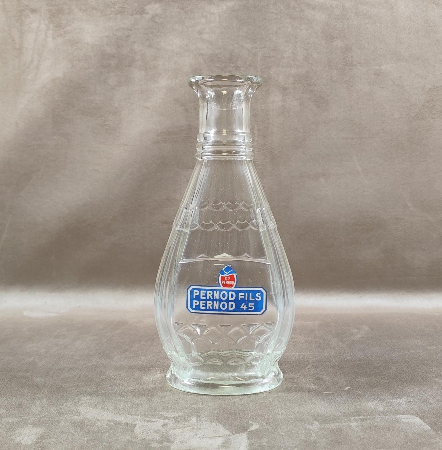 Carafe à eau Pernod Fils 45 en verre Made in France Vintage 1950