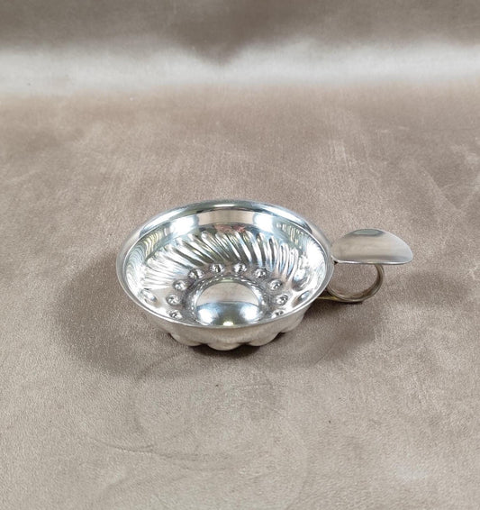 Tastevin en métal argenté avec Poinçon d'Orfèvre Made in France Vintage 1950