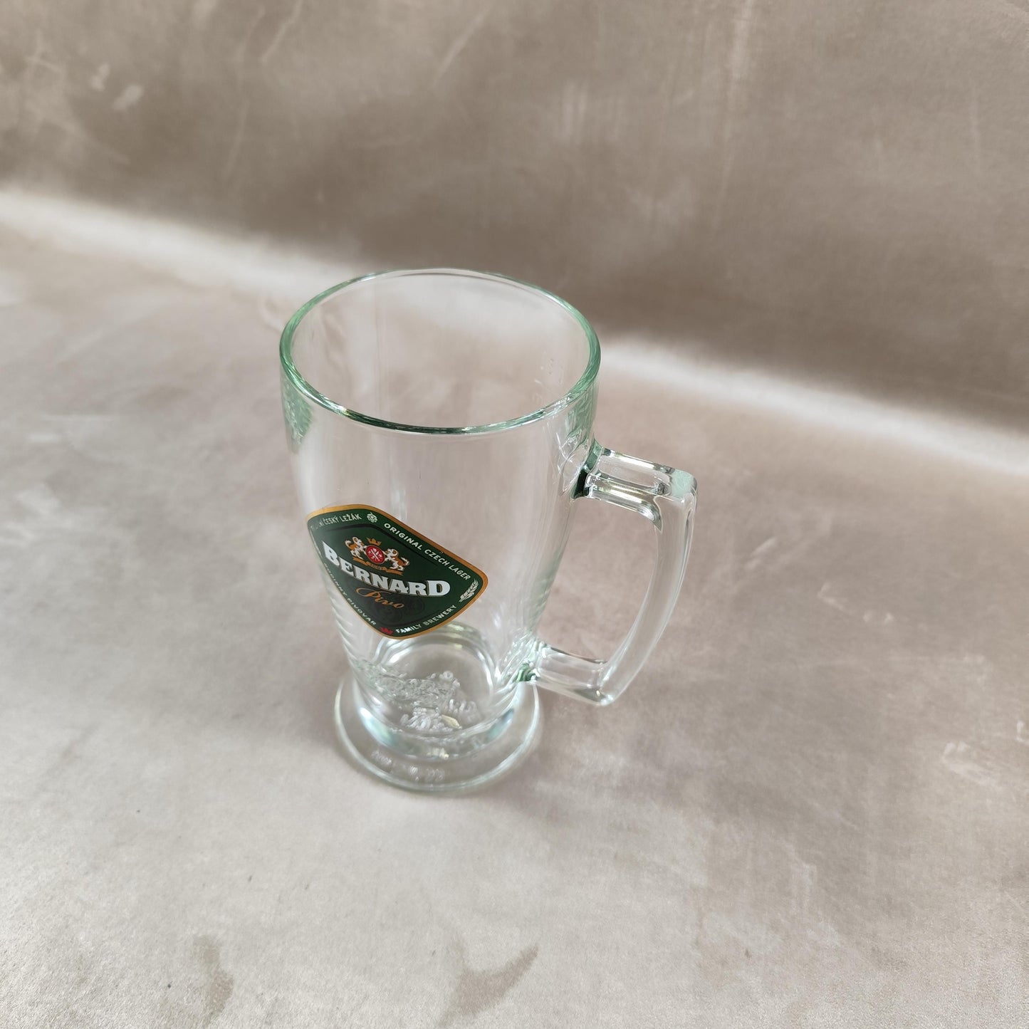 Chope à bière Bernard Pivo République Tchèque en Verre Made in France Vintage 1980