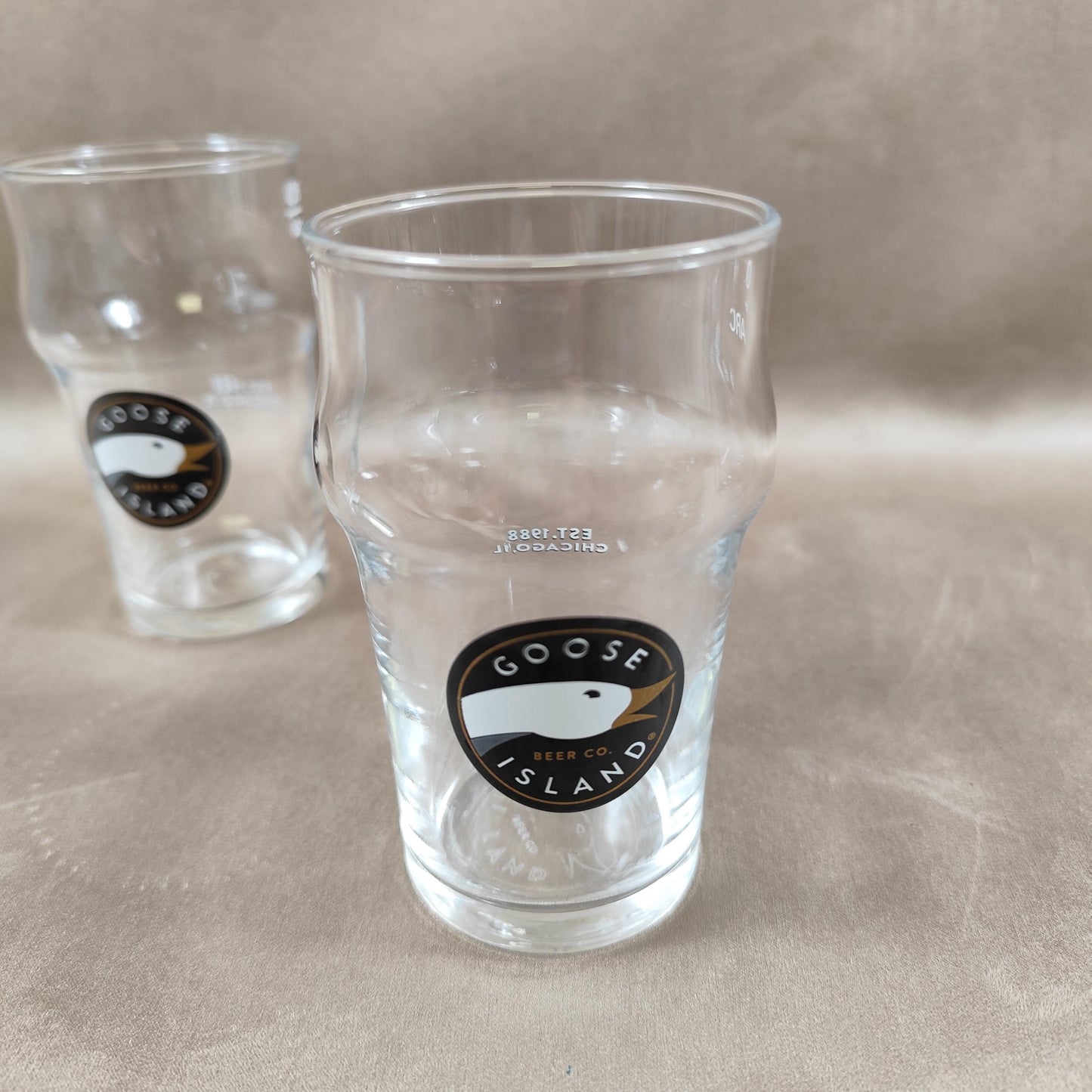 Lot de 6 verres à bière Goose Island en verre Made in France Vintage 1980