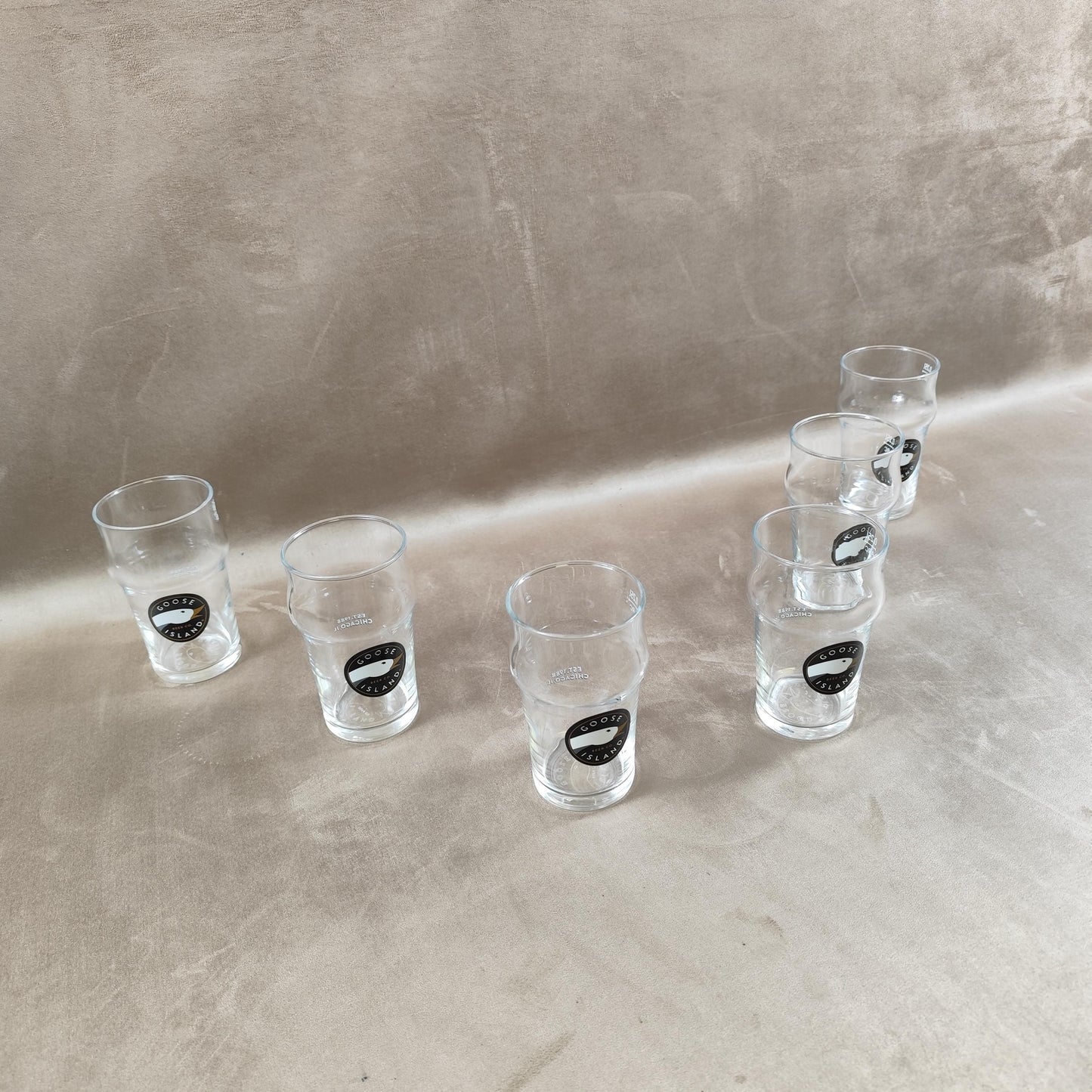 Lot de 6 verres à bière Goose Island en verre Made in France Vintage 1980