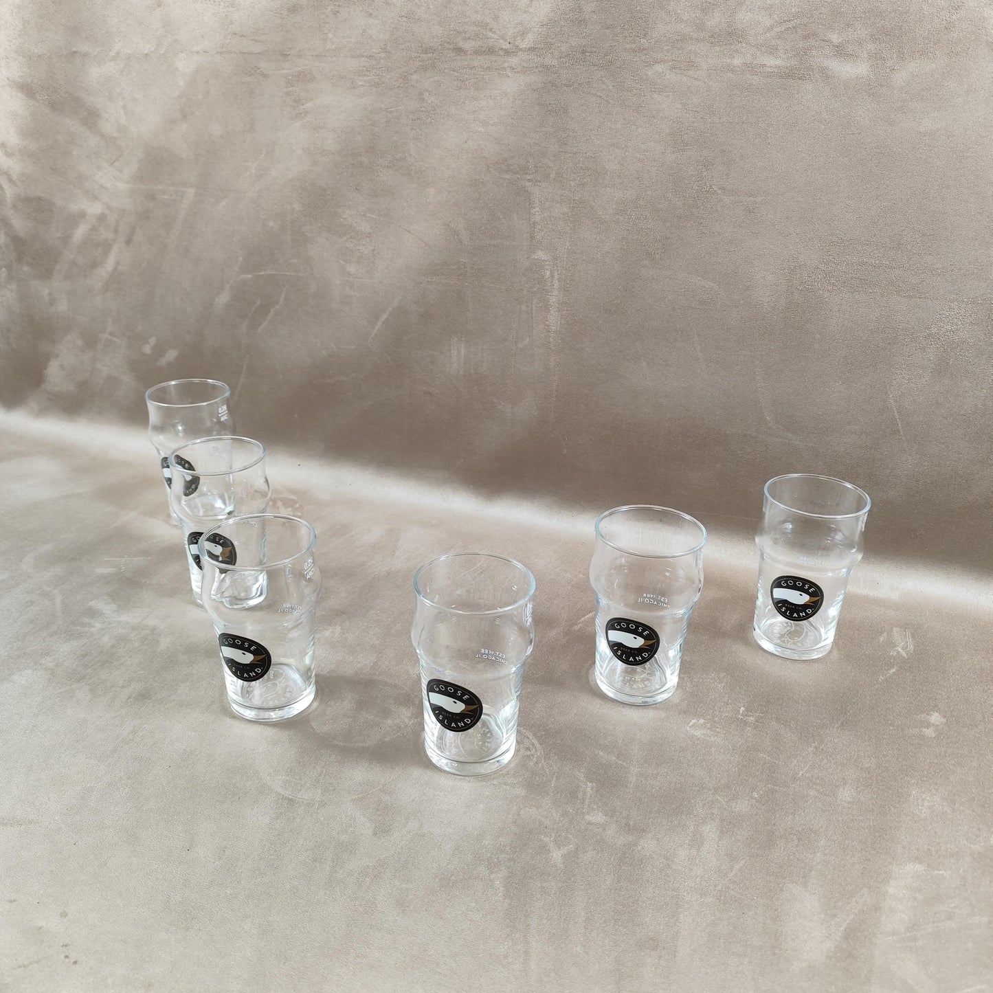 Lot de 6 verres à bière Goose Island en verre Made in France Vintage 1980