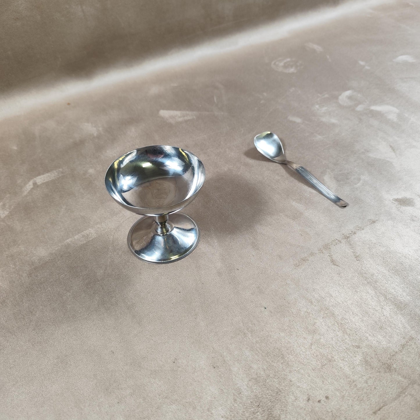 Lot de 6 coupes à glace avec 6 cuillères en inox 18/10 Made in Italy Vintage 1970