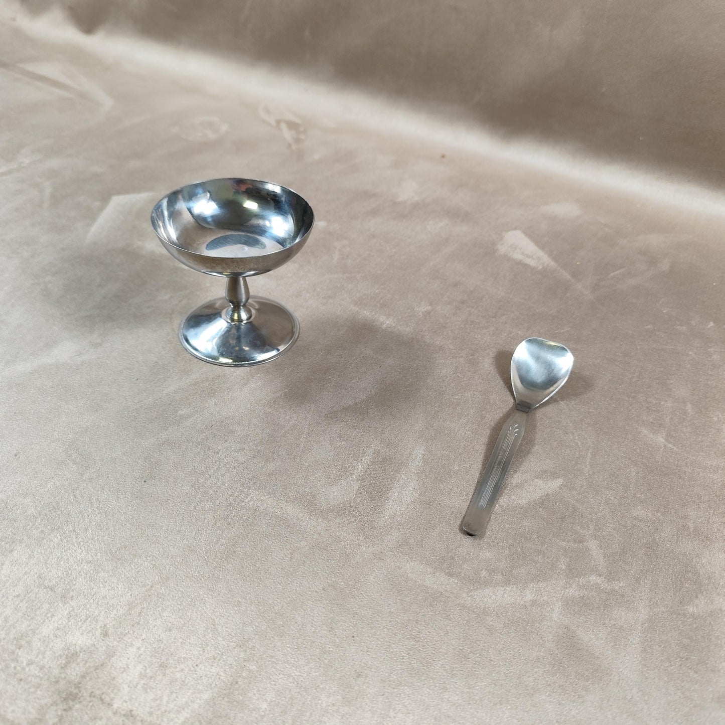 Lot de 6 coupes à glace avec 6 cuillères en inox 18/10 Made in Italy Vintage 1970