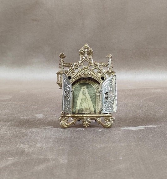 Cadre photo icone orthodoxe en métal Made in France Vintage 1900