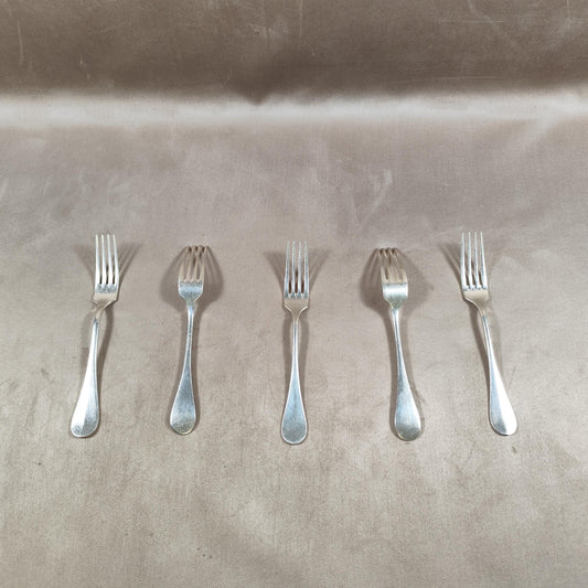 Lot de 5 Fourchette Christofle en métal argenté modèle uniplat  Made in France Vintage 1980