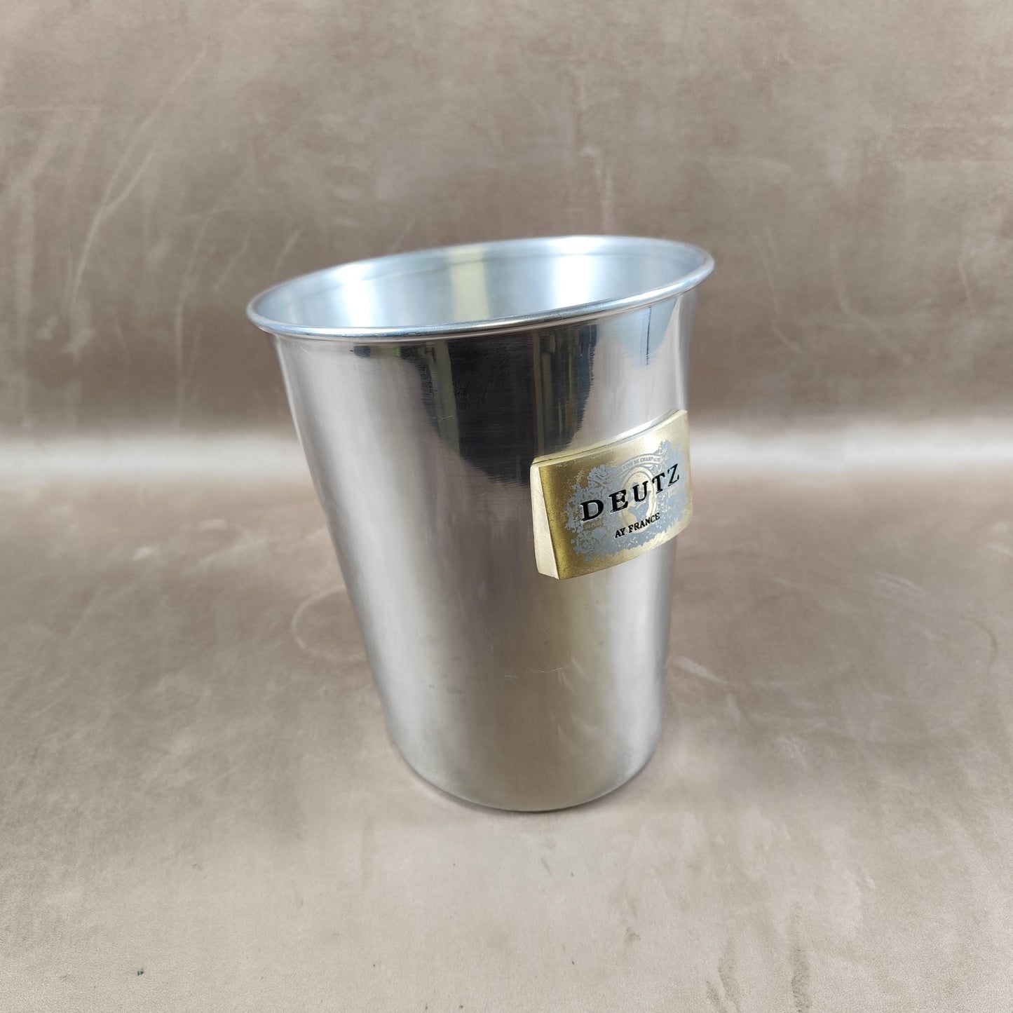 Seau à champagne DEUTZ en inox | Seau publicitaire vintage bistrot | Made in France | Années 1980