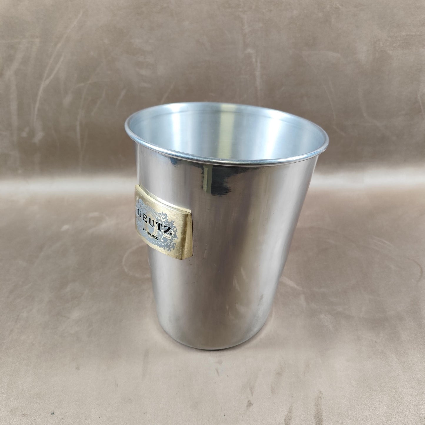 Seau à champagne DEUTZ en inox | Seau publicitaire vintage bistrot | Made in France | Années 1980
