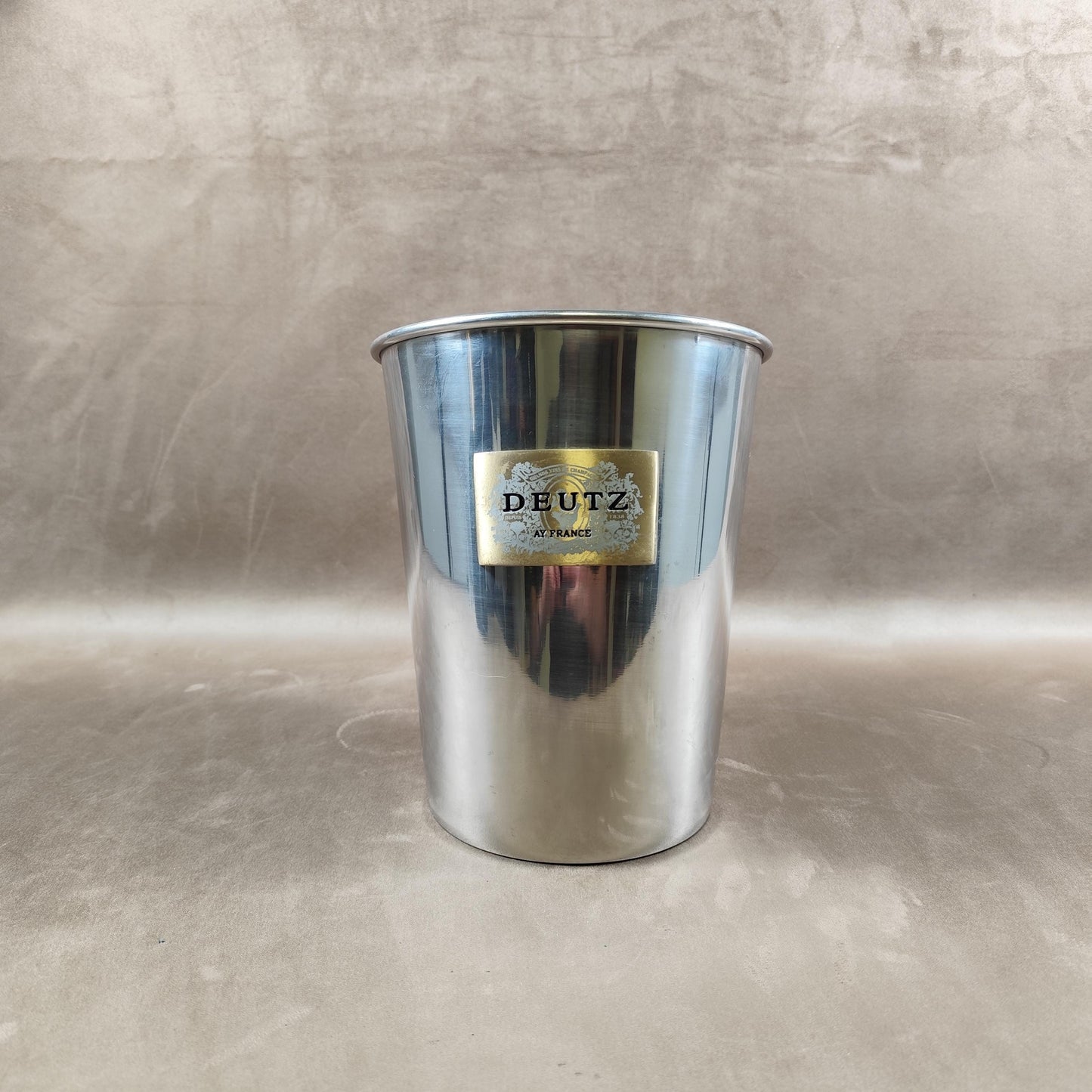 Seau à champagne DEUTZ en inox | Seau publicitaire vintage bistrot | Made in France | Années 1980