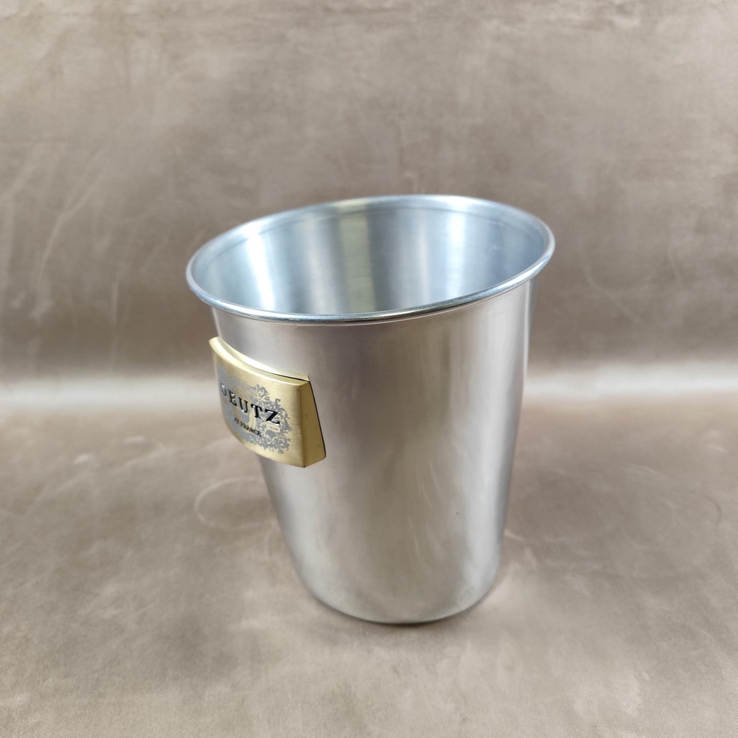 Seau à champagne DEUTZ en inox | Seau publicitaire vintage bistrot | Made in France | Années 1980